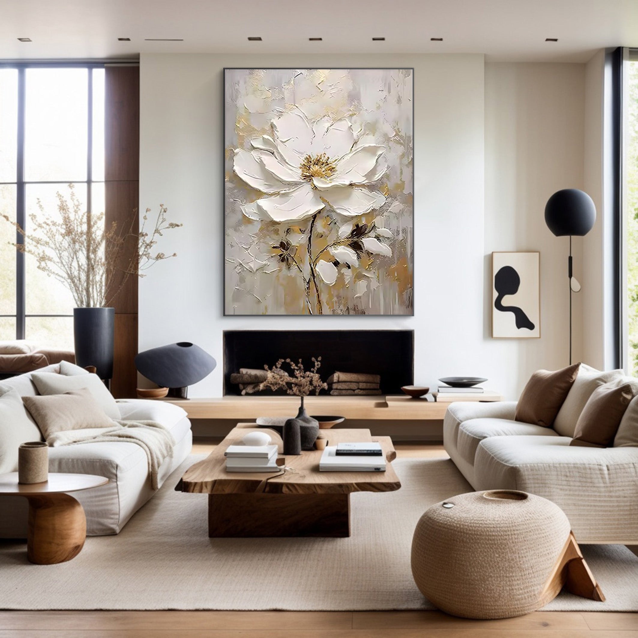 Inspirational Bloom: 3D Flower Art, Large Canvas Statement #BGA 207