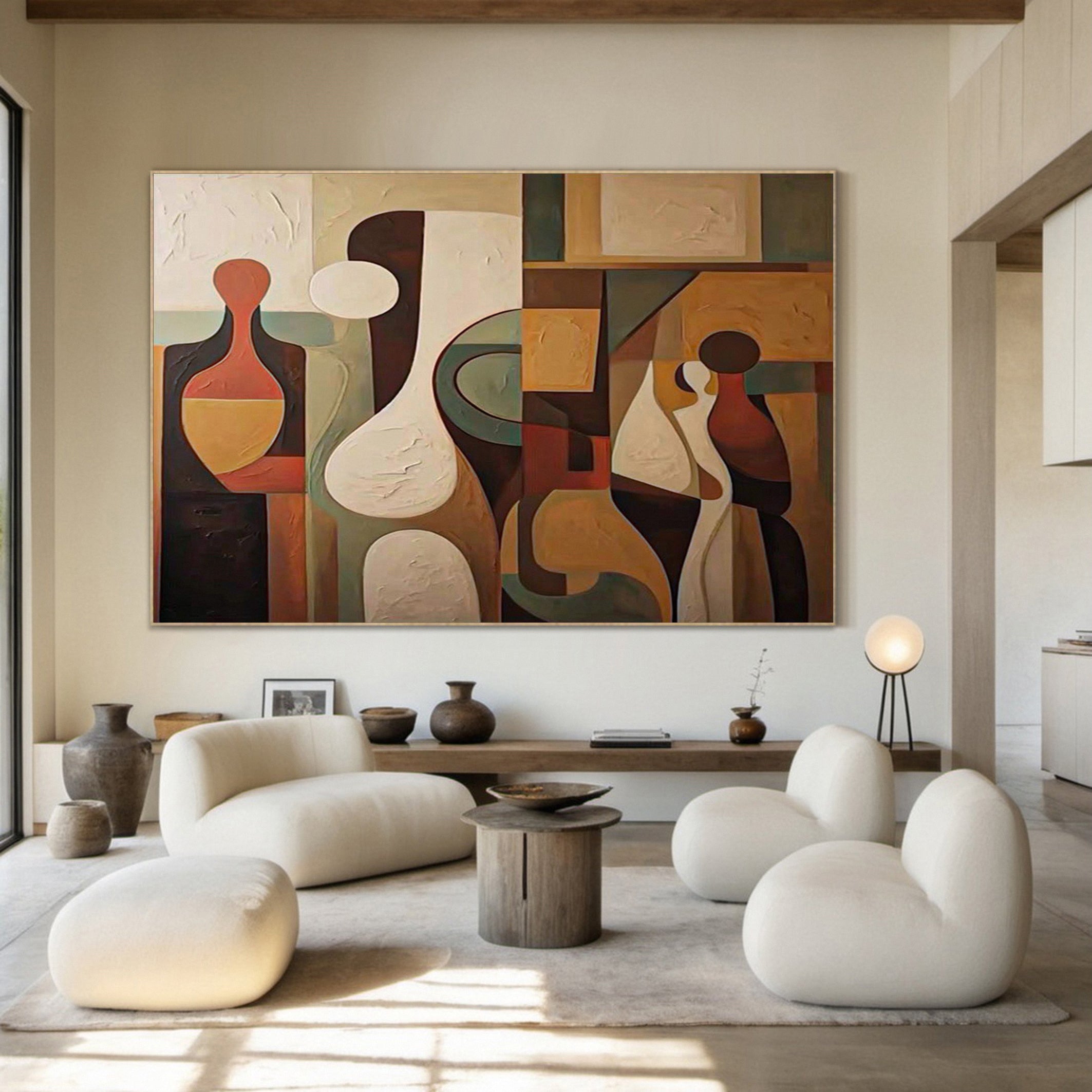 Cubist Inspired Figures, Harmonious Abstraction Canvas #BGA 221