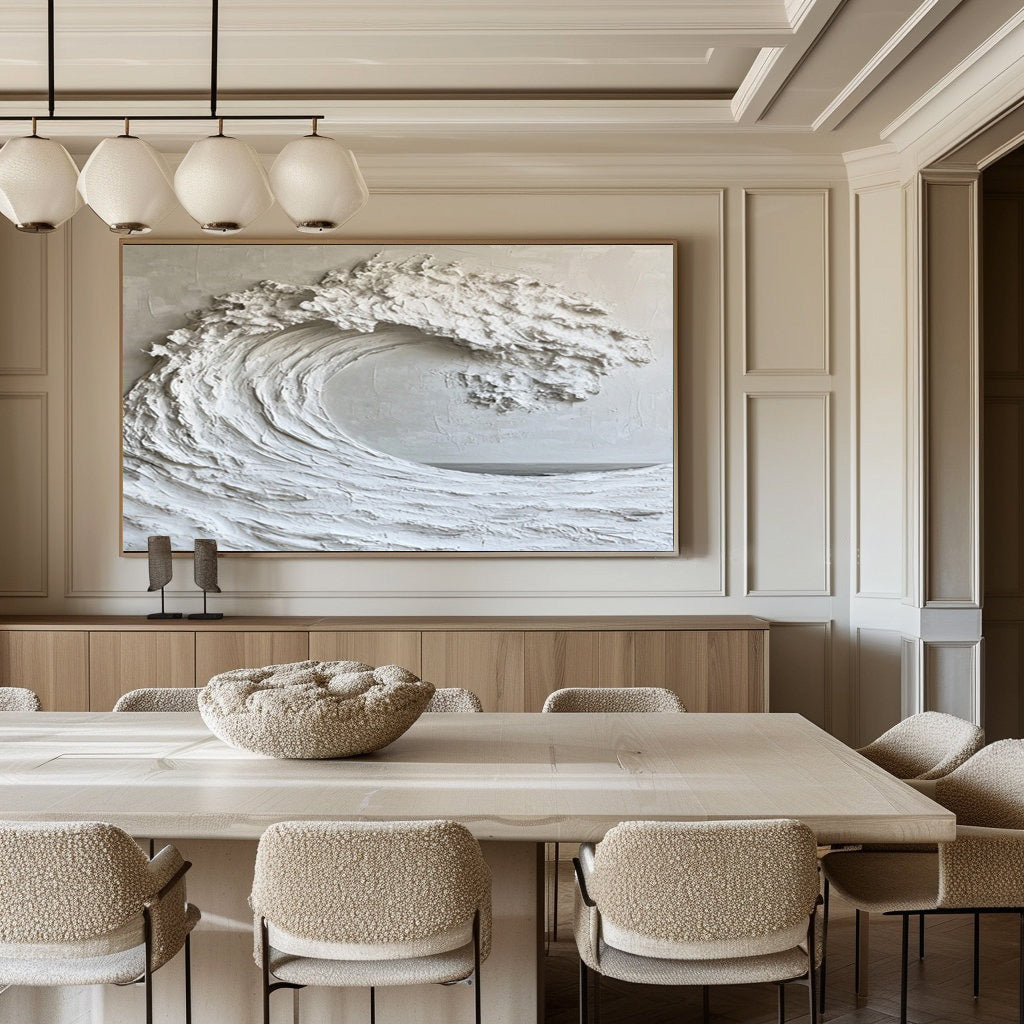 Impasto Ocean Painting Modern Beach House Wall Art #WG 048