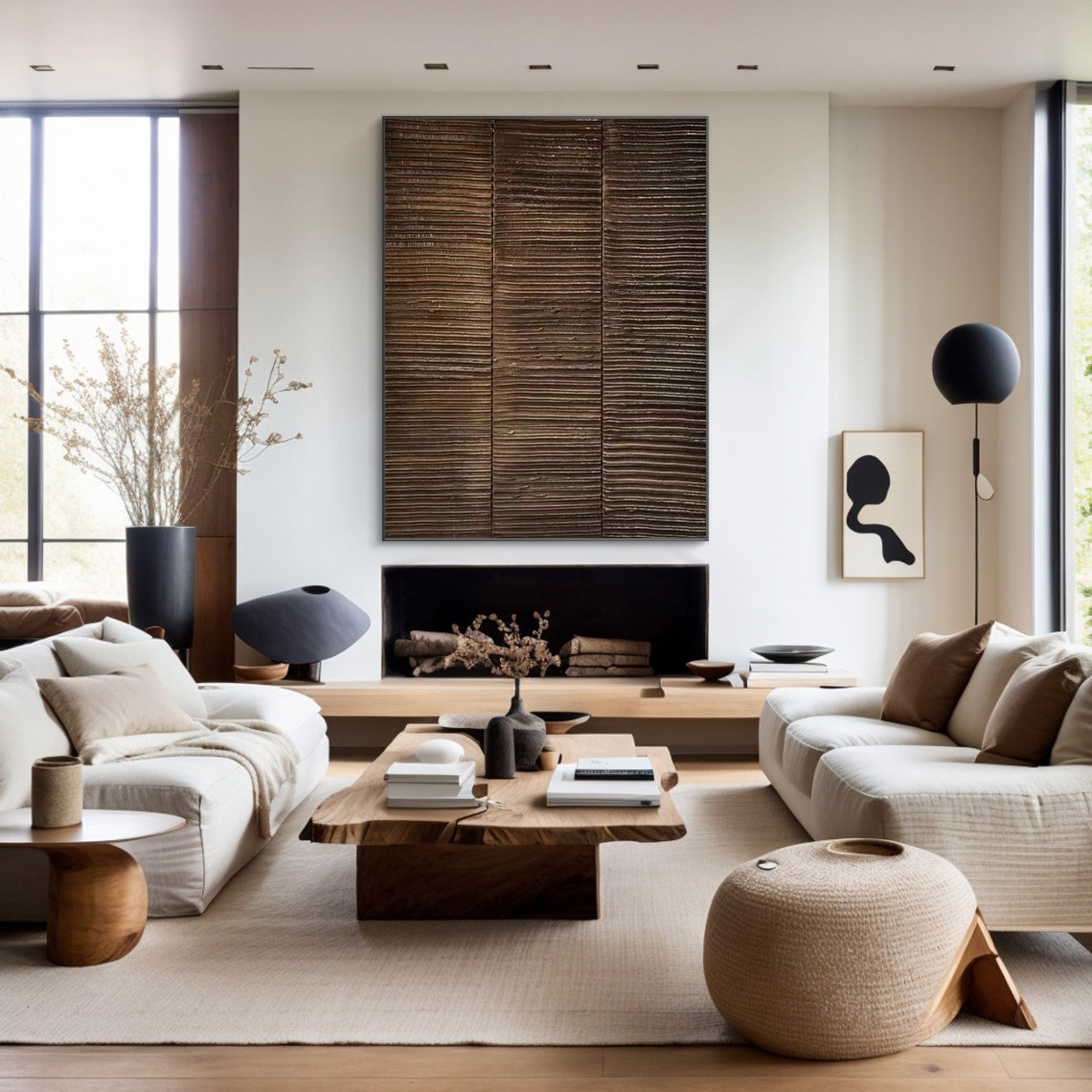 Organic Texture Canvas, Natural Wood Design Wall Art #BGA 200