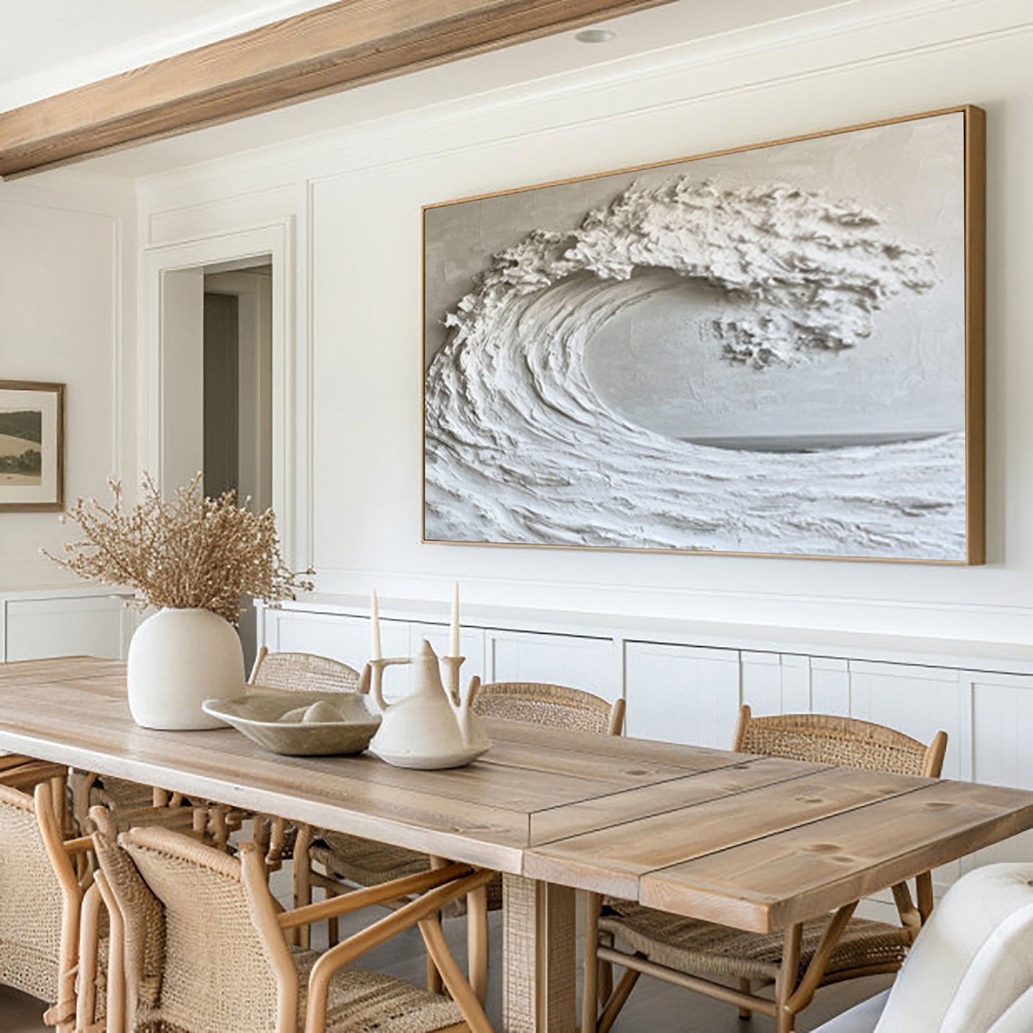 Impasto Ocean Painting Modern Beach House Wall Art #WG 048