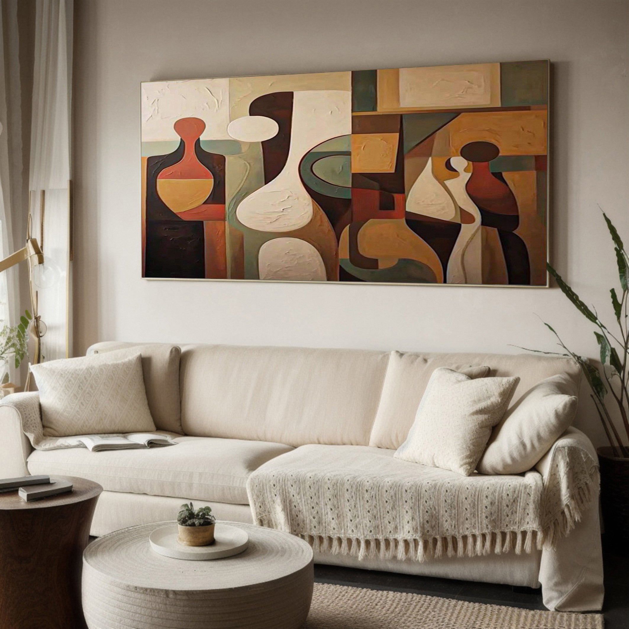 Cubist Inspired Figures, Harmonious Abstraction Canvas #BGA 221