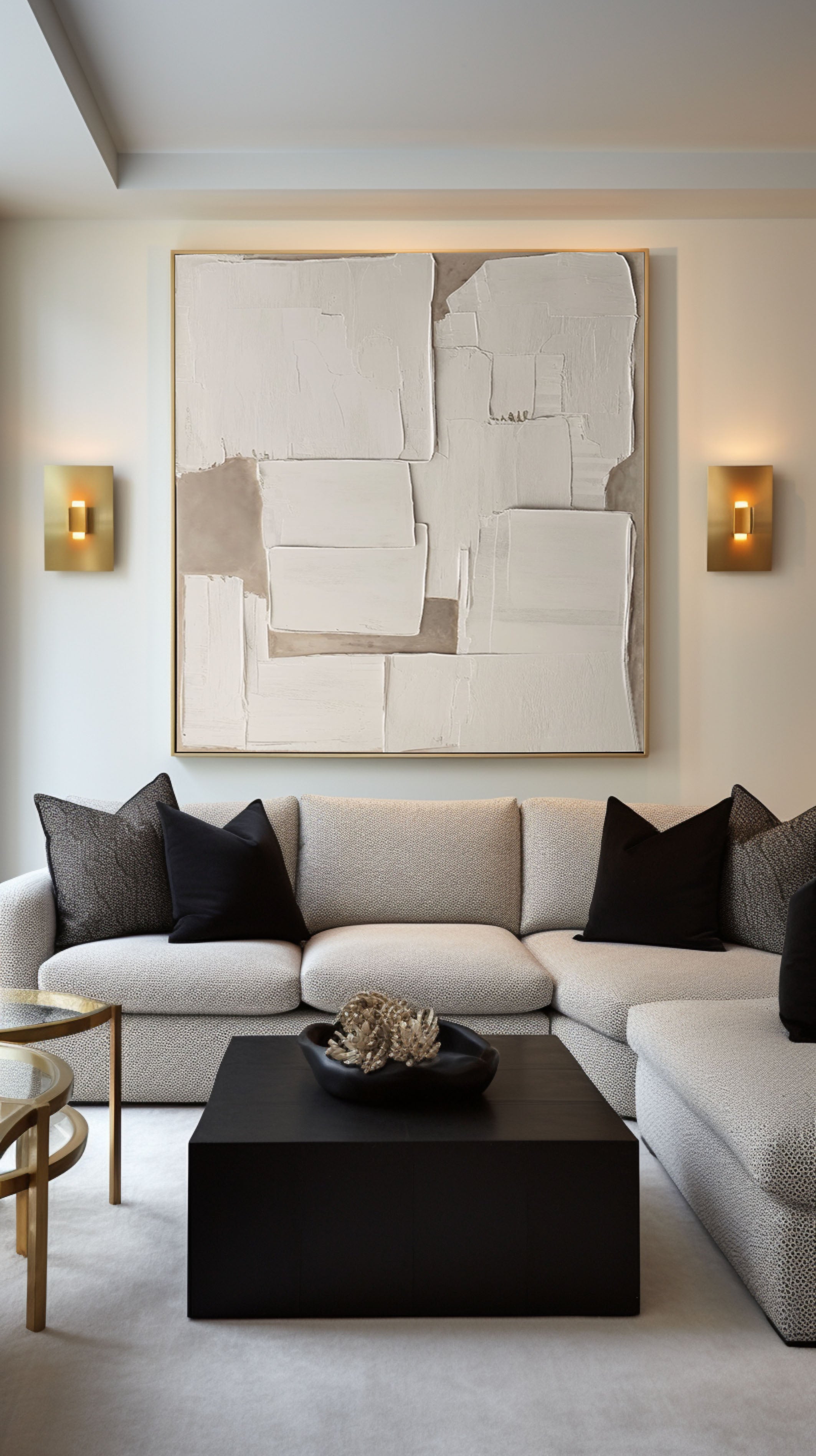 Wabi Sabi Off-White Painting with Textured Organic Forms #BGA 290