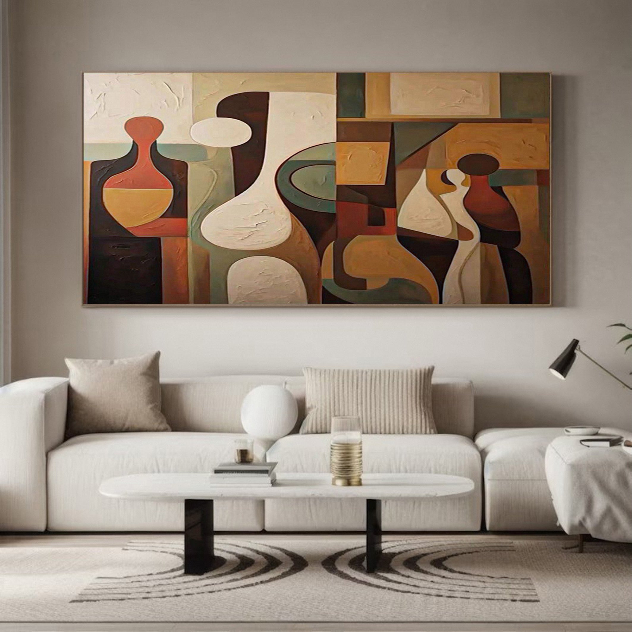Cubist Inspired Figures, Harmonious Abstraction Canvas #BGA 221