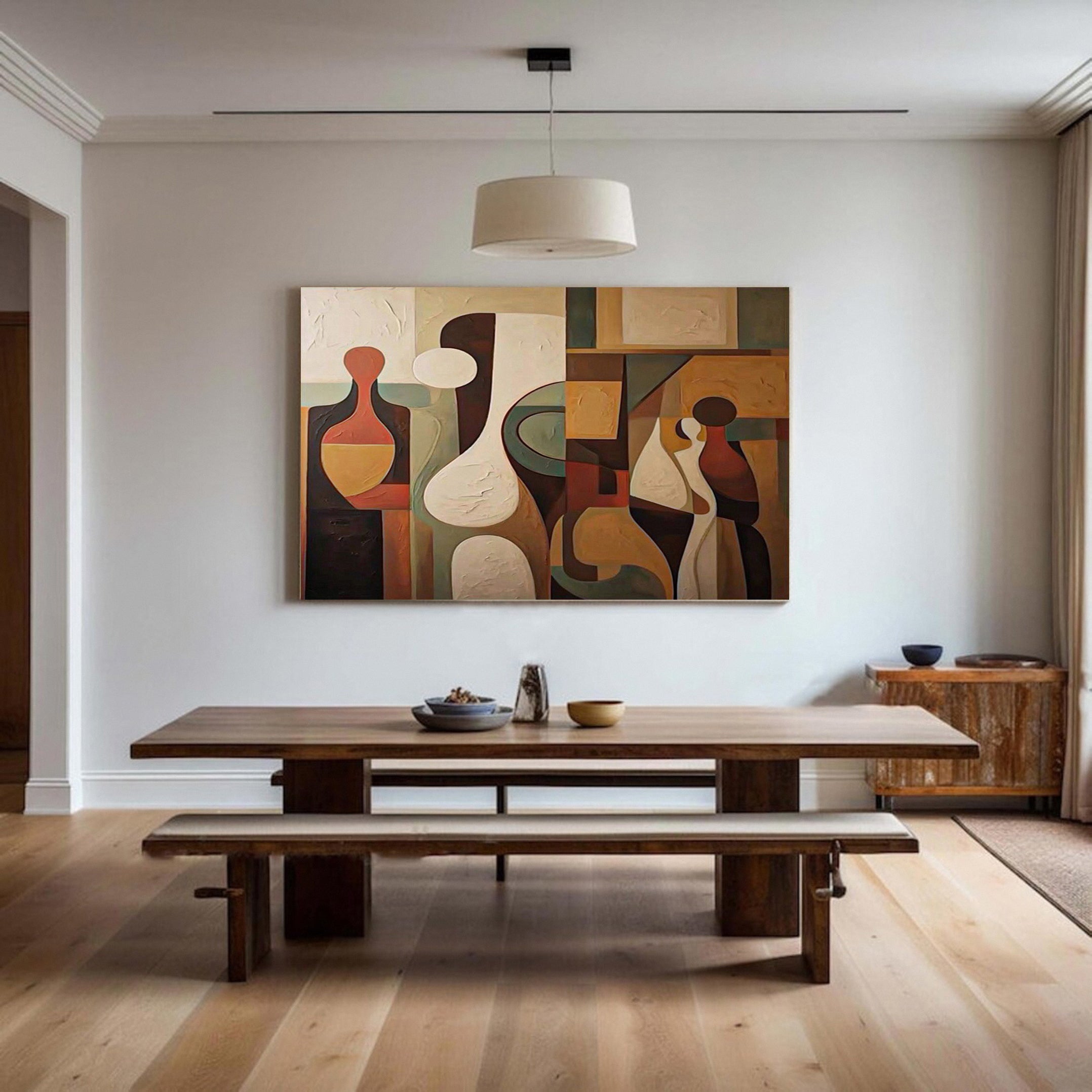 Cubist Inspired Figures, Harmonious Abstraction Canvas #BGA 221