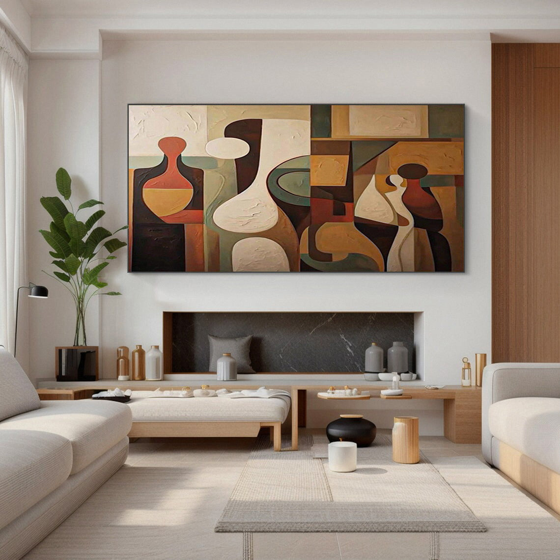 Cubist Inspired Figures, Harmonious Abstraction Canvas #BGA 221