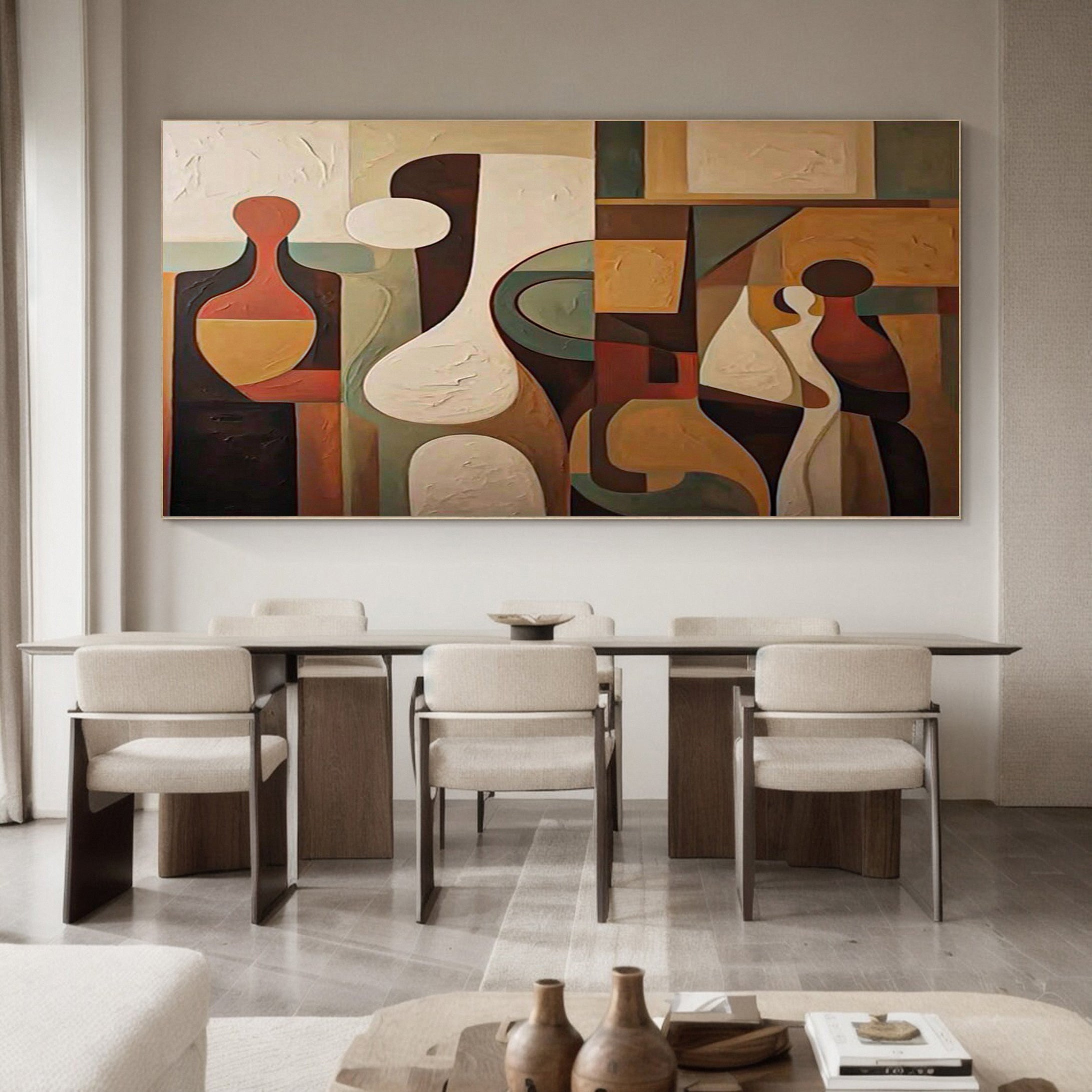 Cubist Inspired Figures, Harmonious Abstraction Canvas #BGA 221