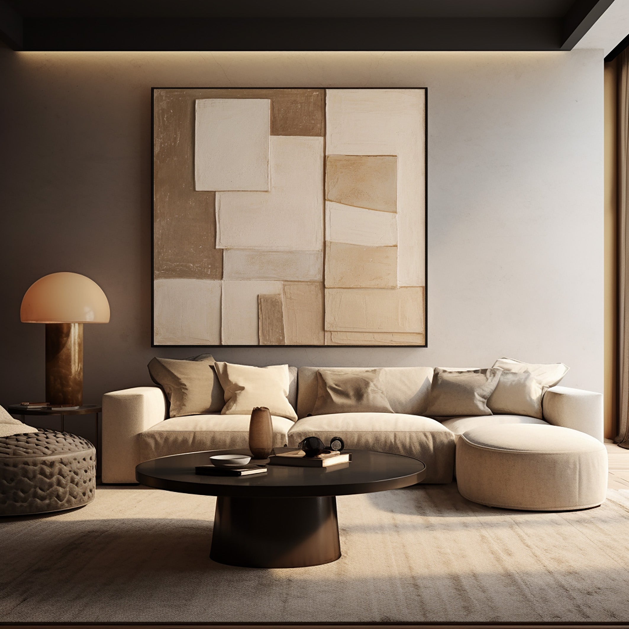 Wabi Sabi Neutral Canvas with Softly Textured Imperfect Forms #BGA 289