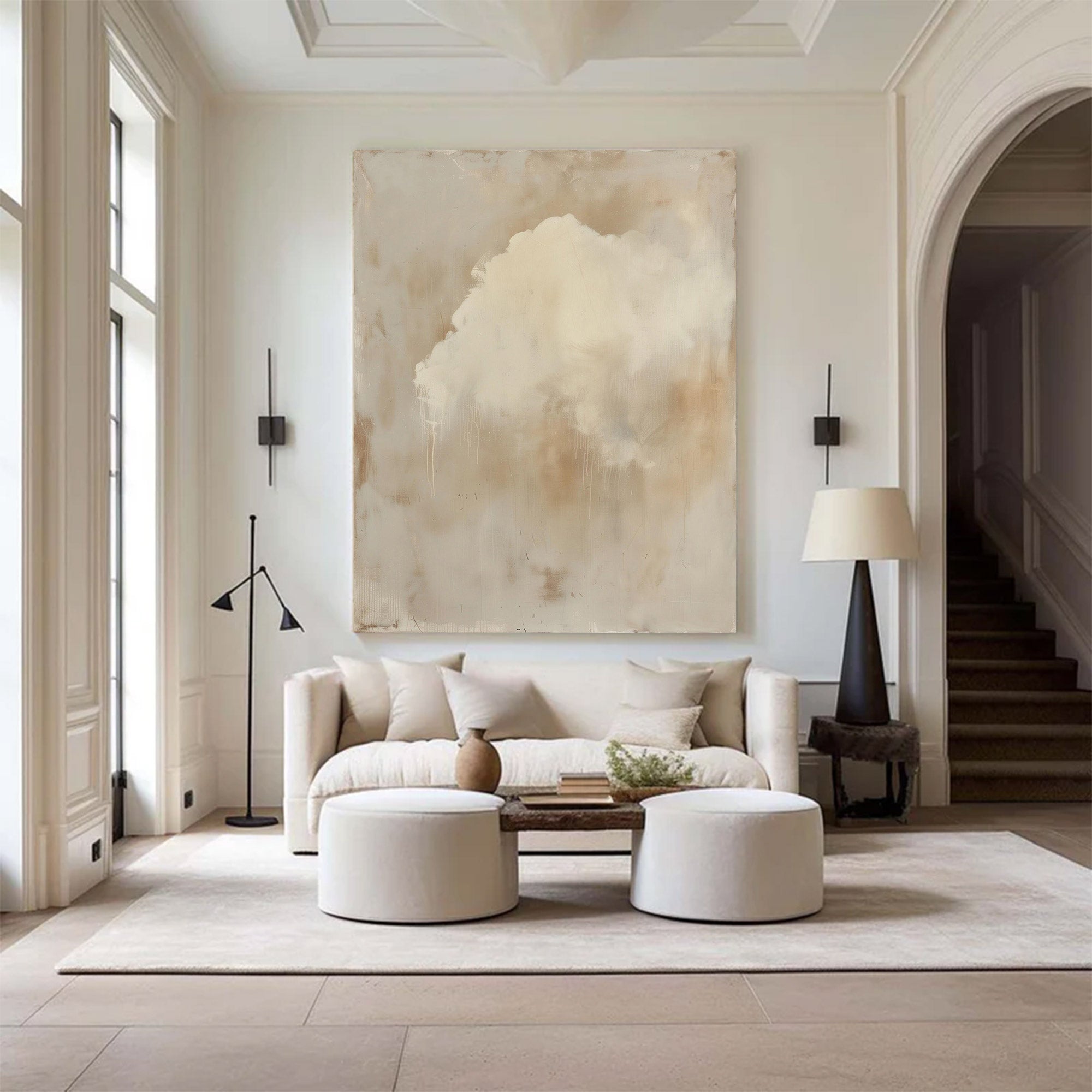 Abstract Large Impasto Neutral Art | MuroArt #WG 120