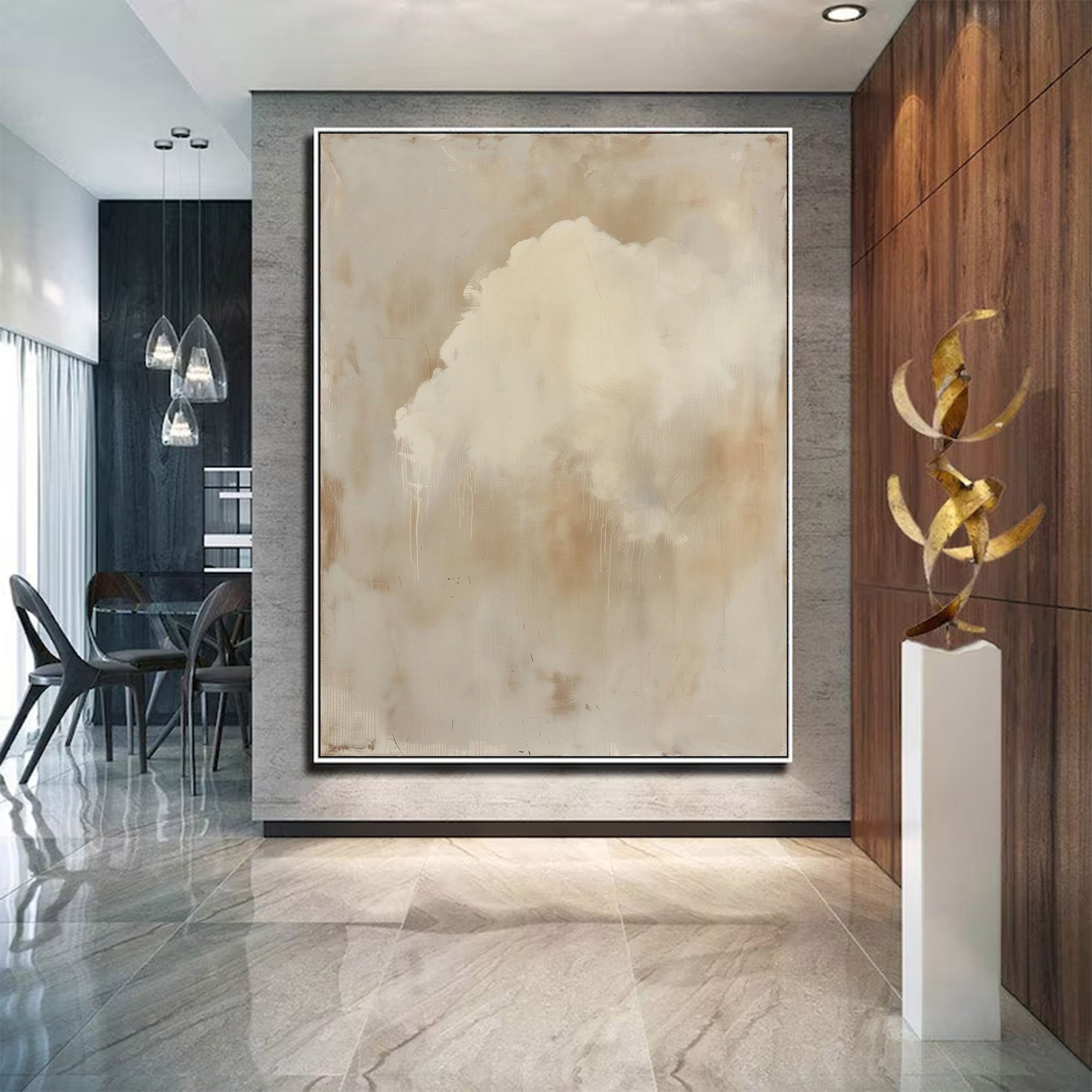 Abstract Large Impasto Neutral Art | MuroArt #WG 120