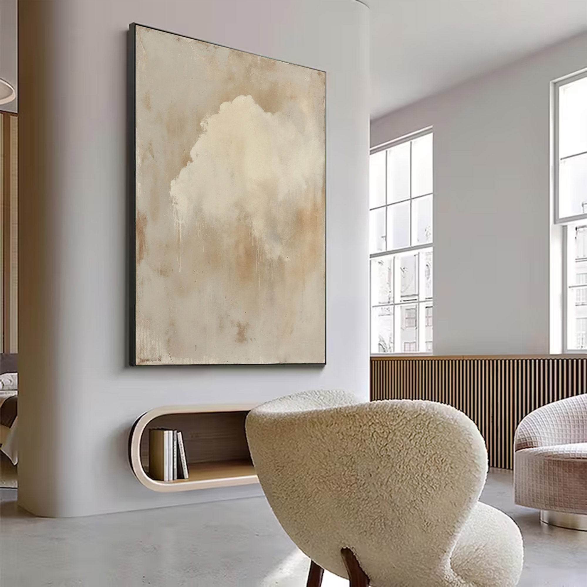 Abstract Large Impasto Neutral Art | MuroArt #WG 120