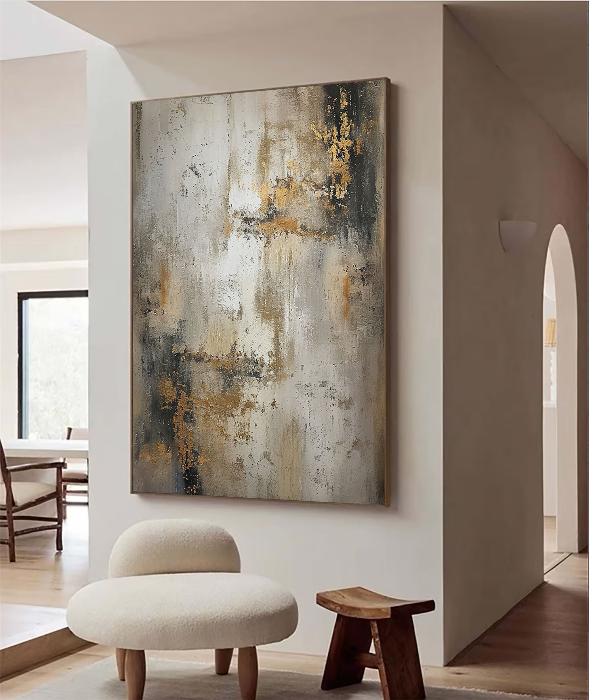 Beige & Brown Abstract Painting #BBA 041