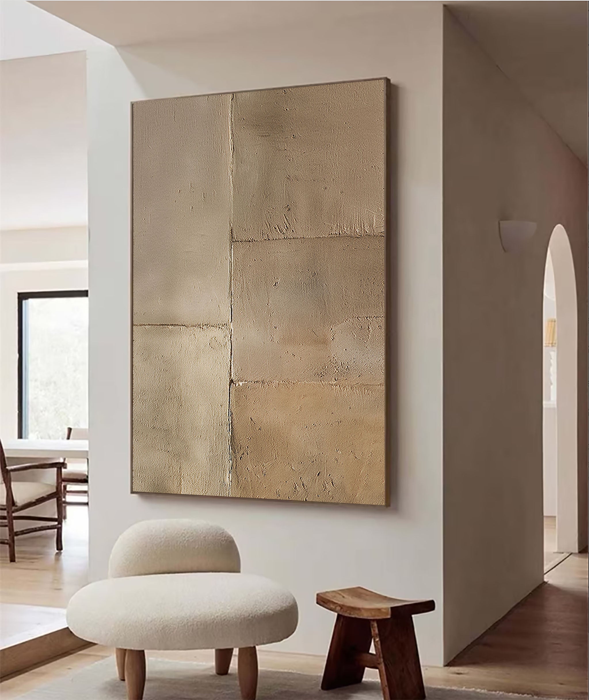 Beige & Brown Abstract Painting #BBA 063