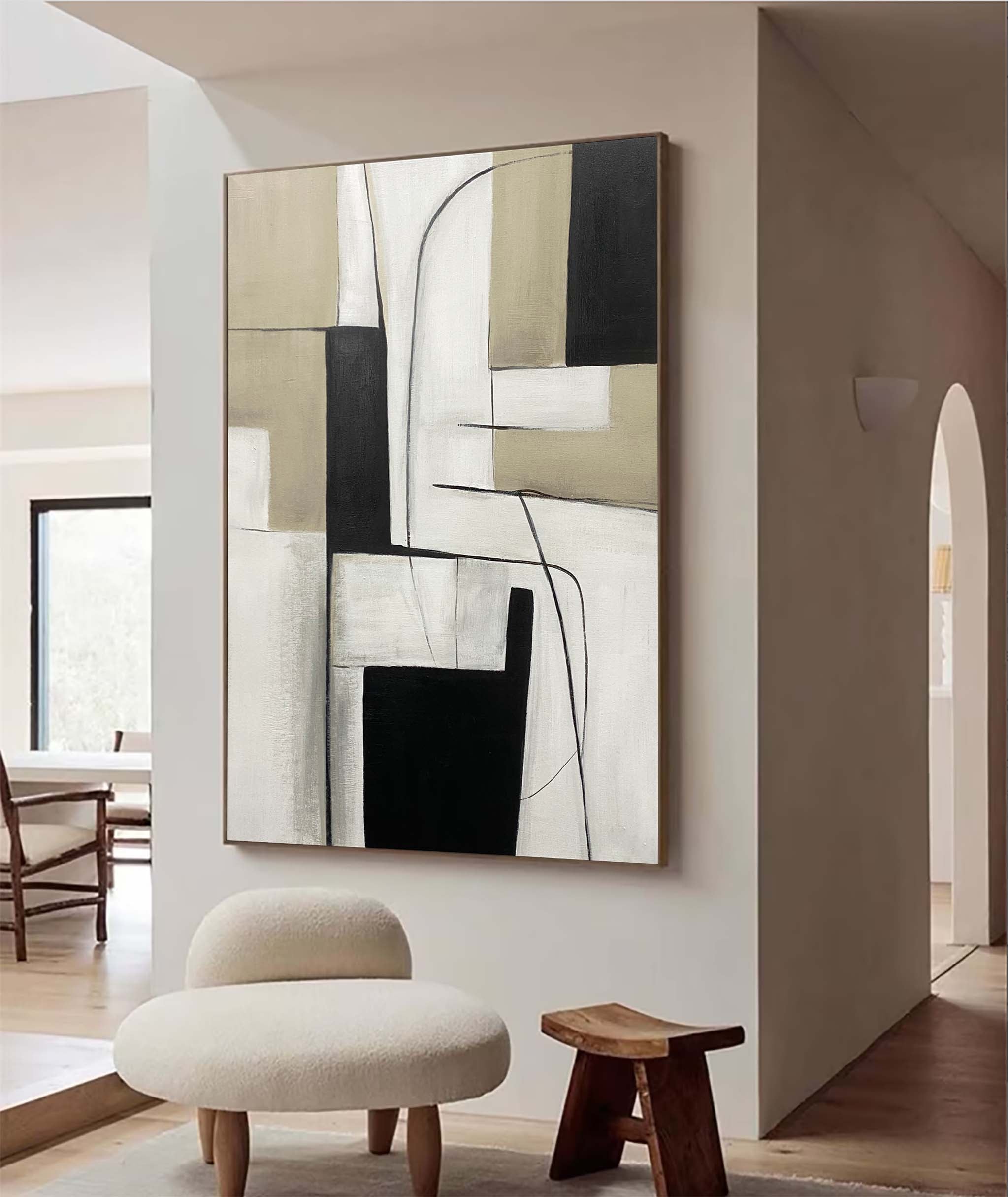 Black & White Abstract Painting #BWA 010