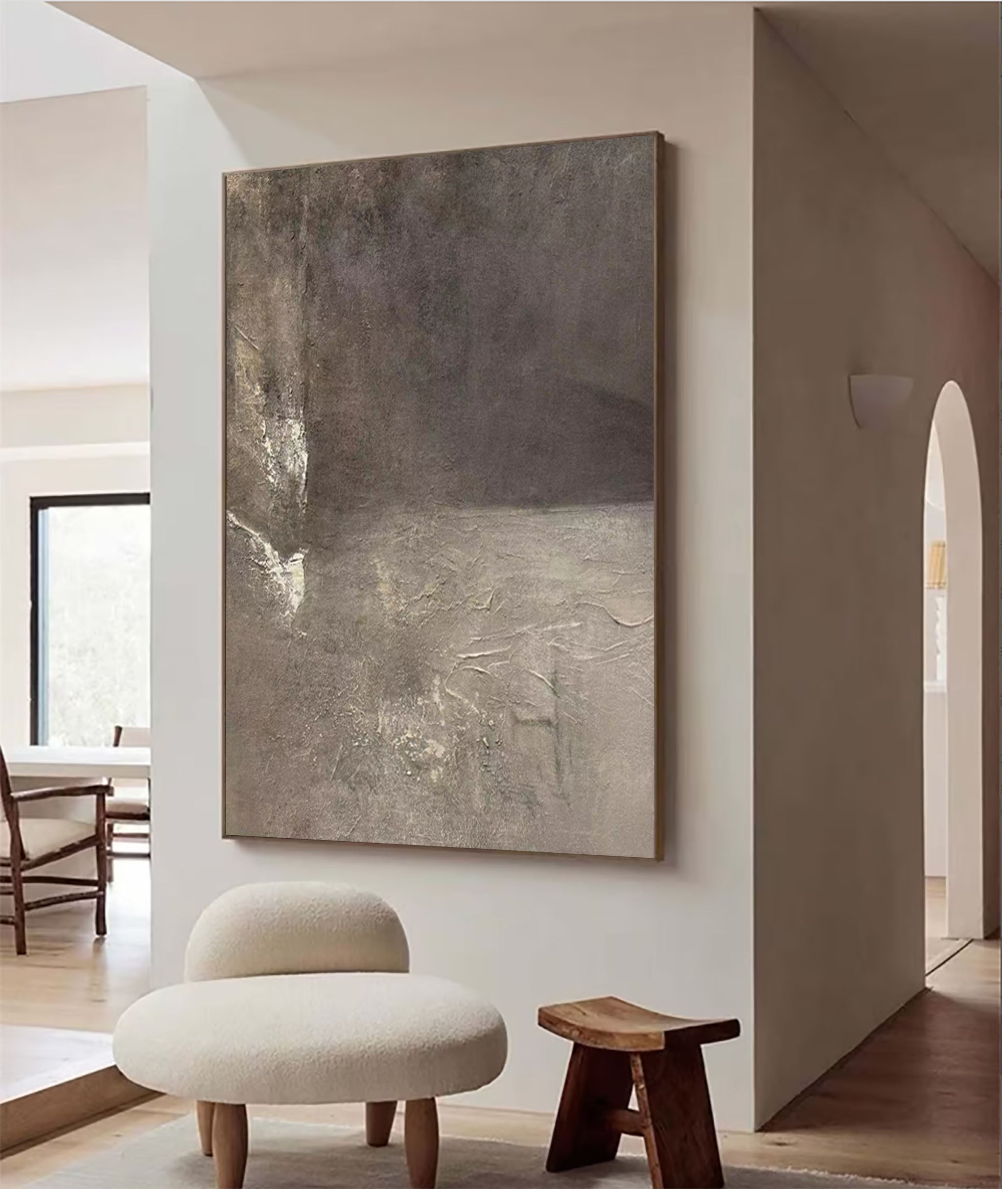 Beige & Brown Abstract Painting #BBA 064