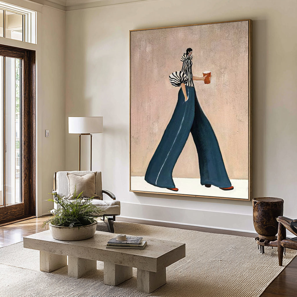 Large Fashion Figure Painting Modern Minimalist Woman Wall Art