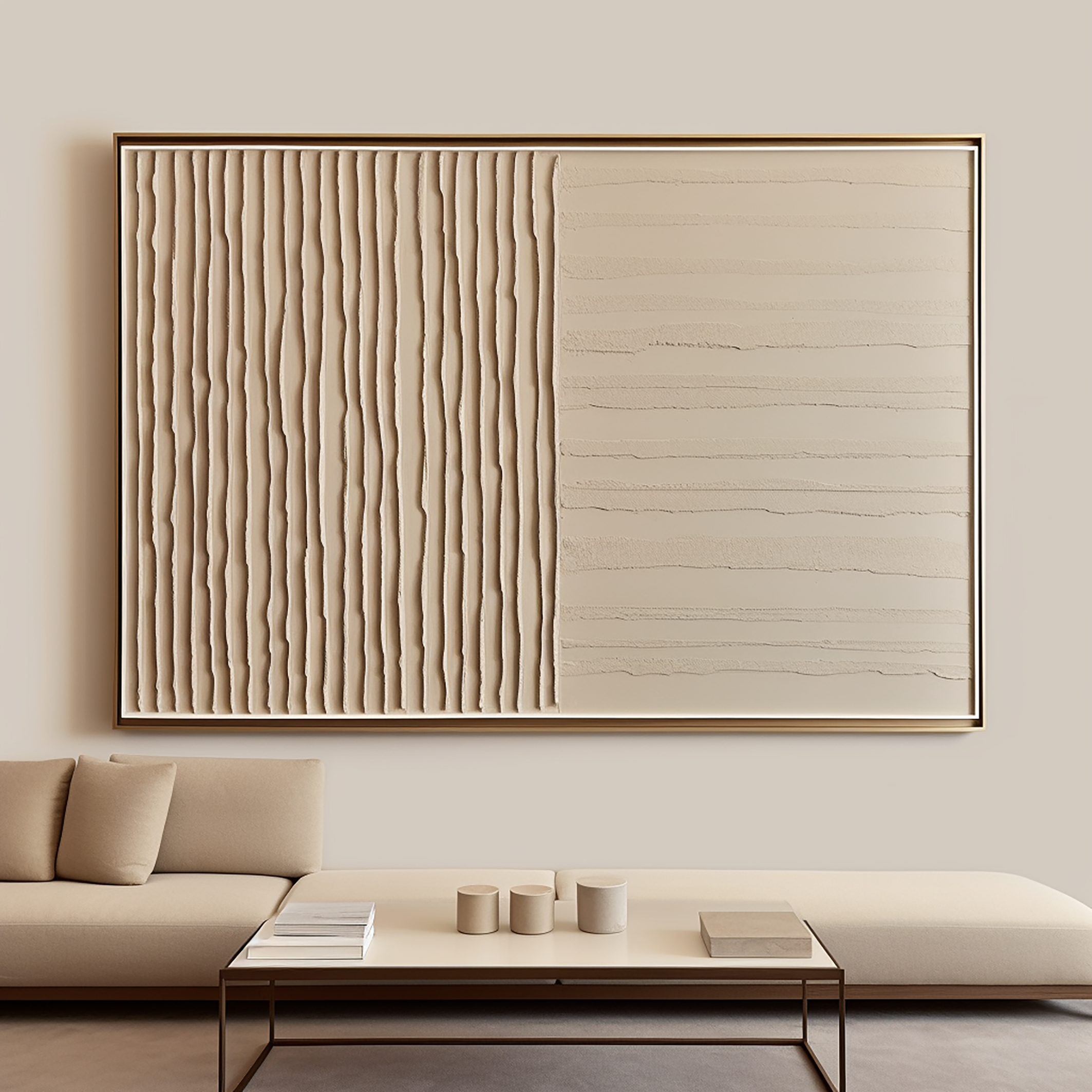 Beige & Brown Minimalist Painting #BBM 009