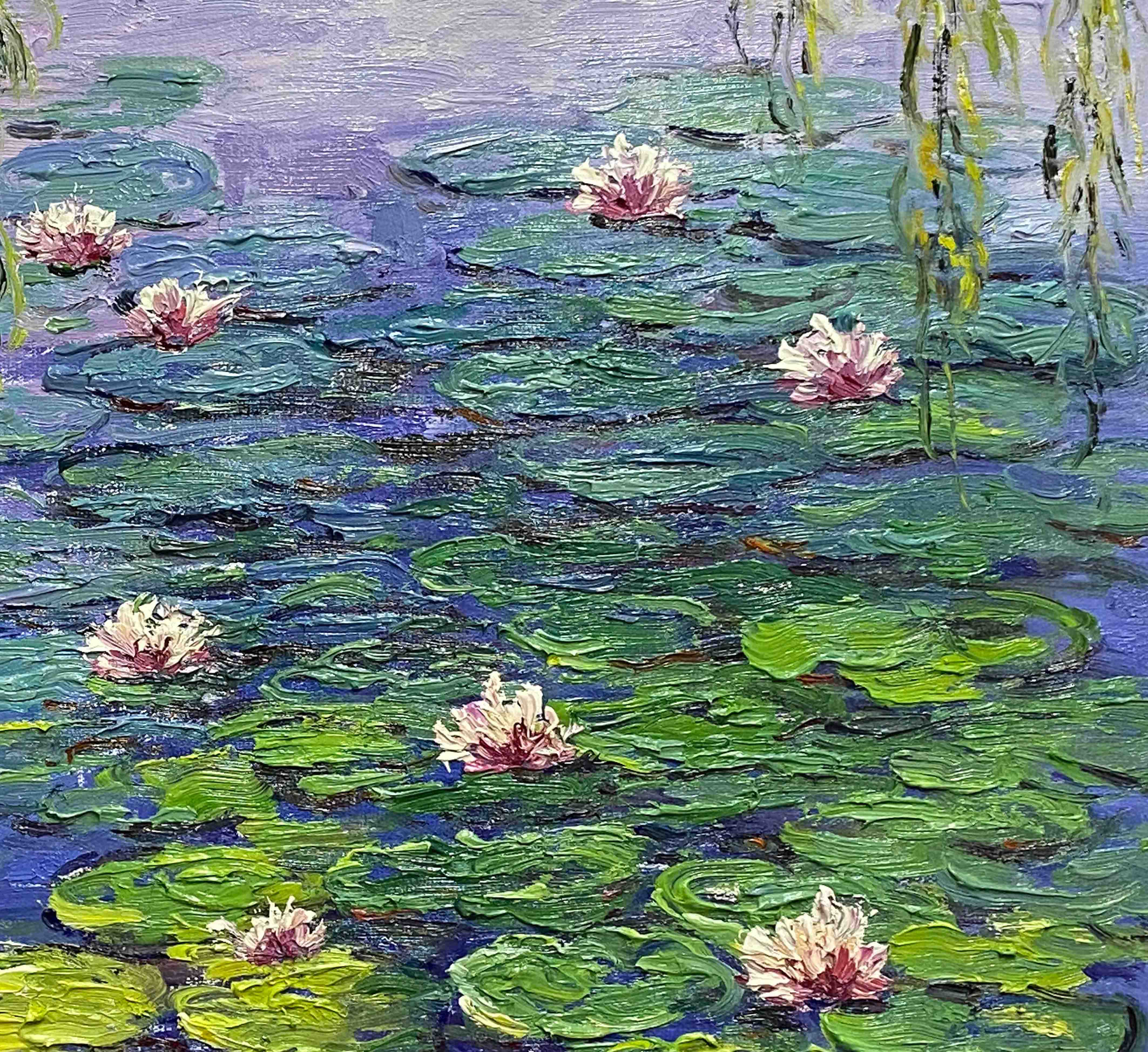 Water Lily Harmony, Contemporary Impressionistic Wall Art #BGA 062