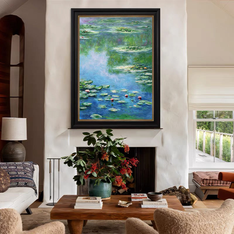 Monet Tribute Lilies, Impressionist Pond Scene #BGA 182
