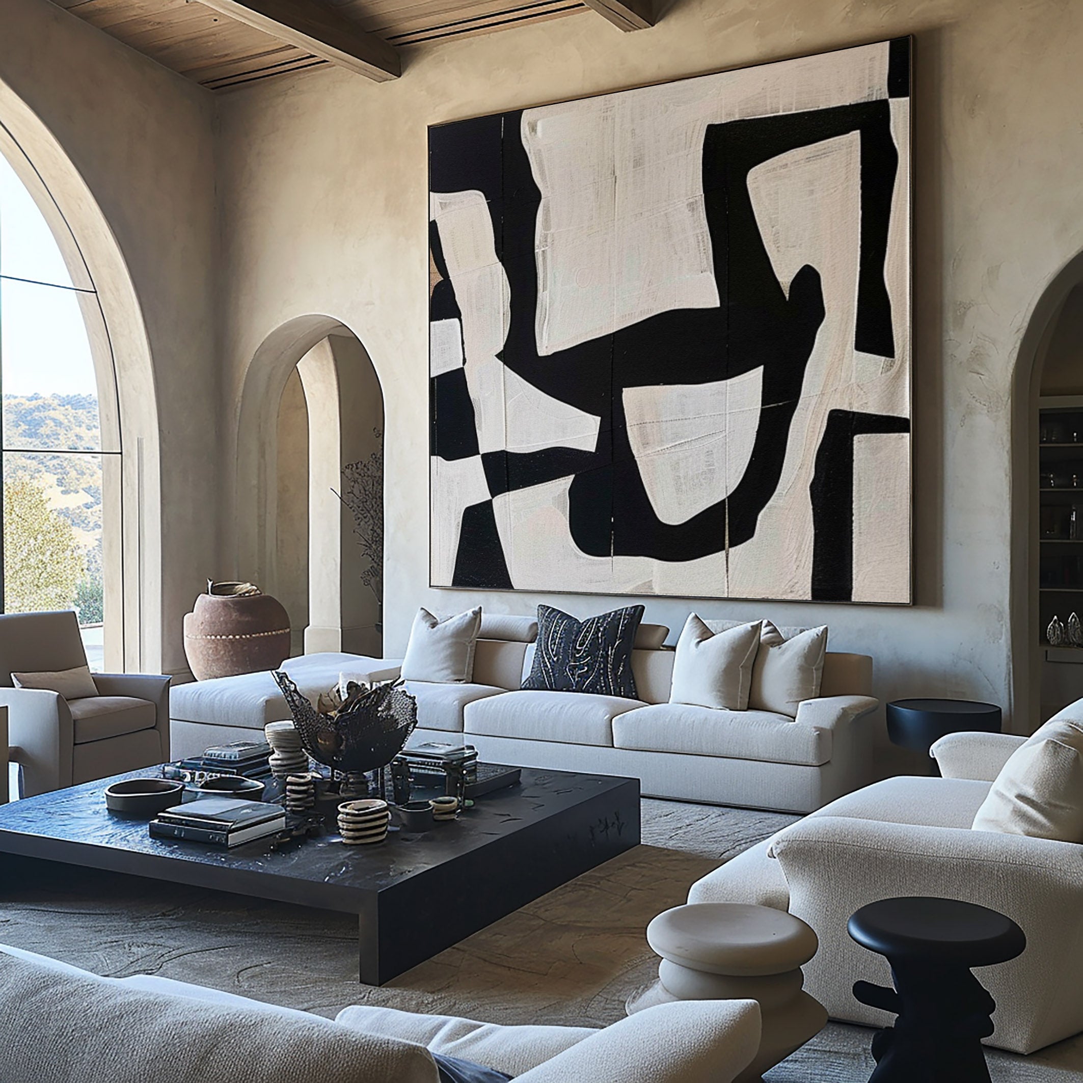 Black & White Abstract Painting #BWA 004