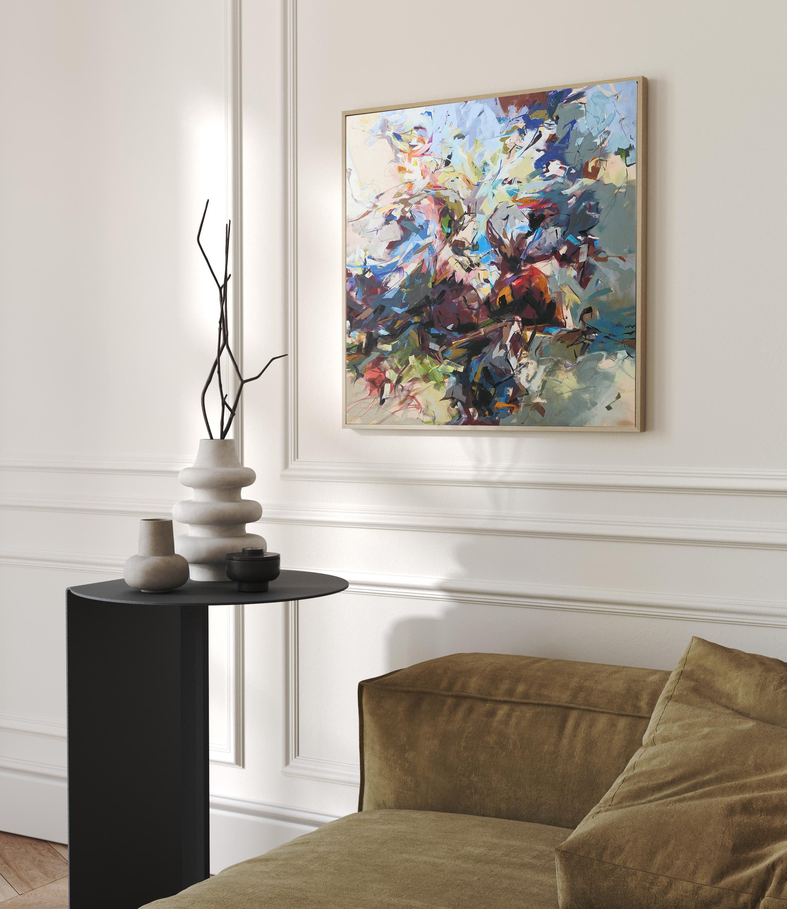 Colorful Brushstroke Abstract Wall Art in Swirling Forms #BGA 127