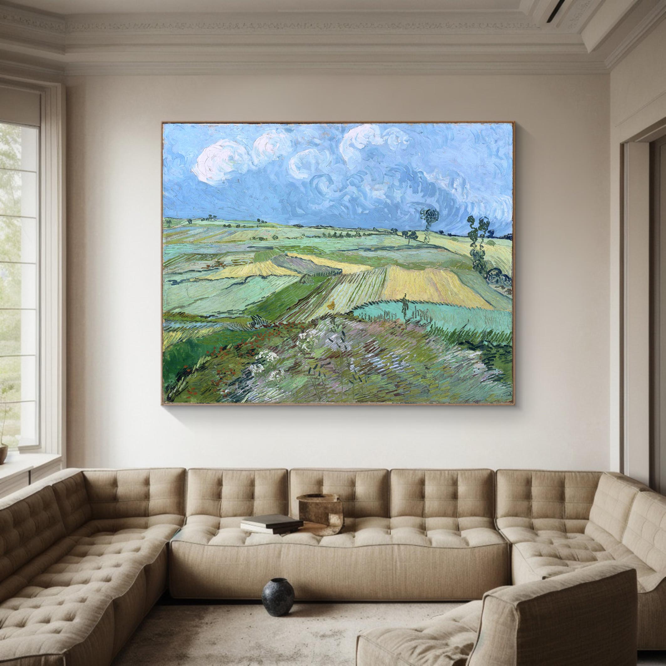 Landscape at Auvers in the Rain, Vincent Van Gogh Inspired #BGA 105