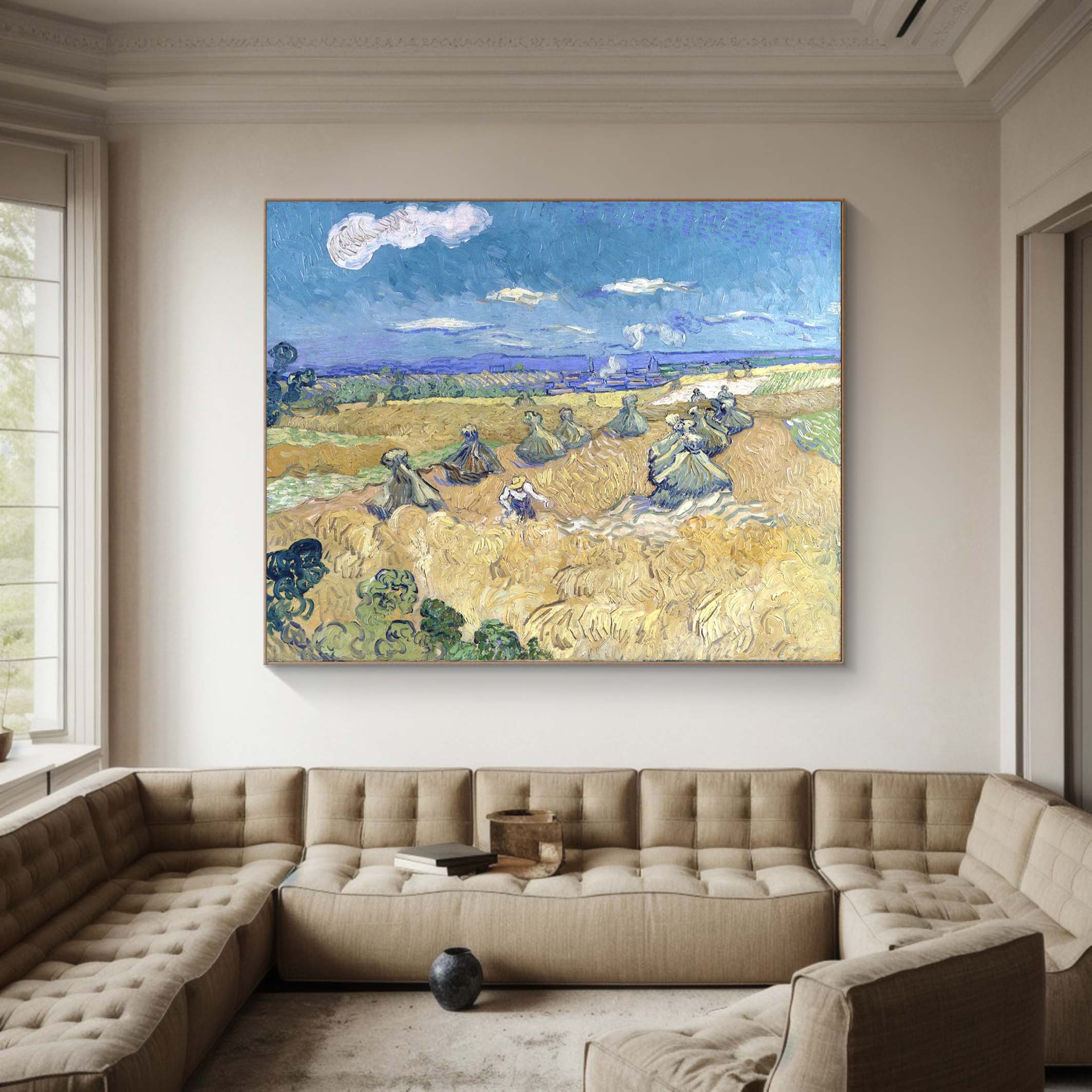 Wheat Stacks with Reaper, Vincent Van Gogh Inspired #BGA 106