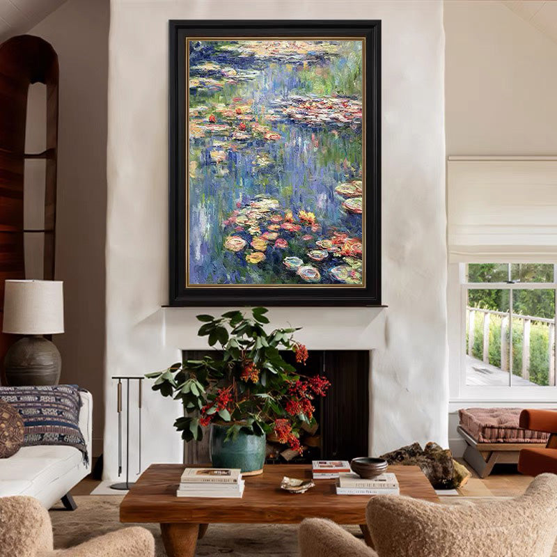 Monet Inspired Water Lilies, Impressionist Canvas #BGA 166