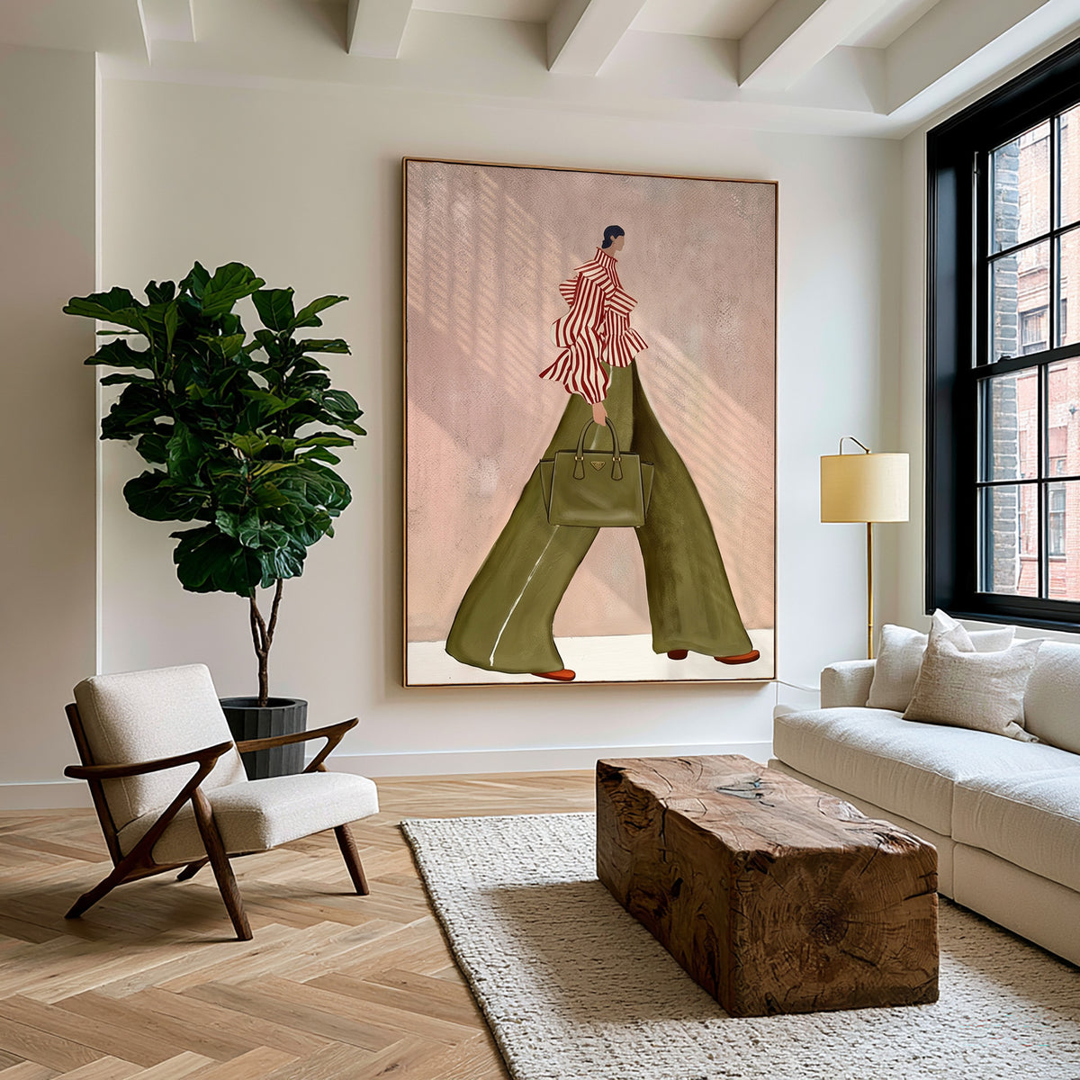 Modern Fashion Woman Painting Stylish Figurative Wall Art