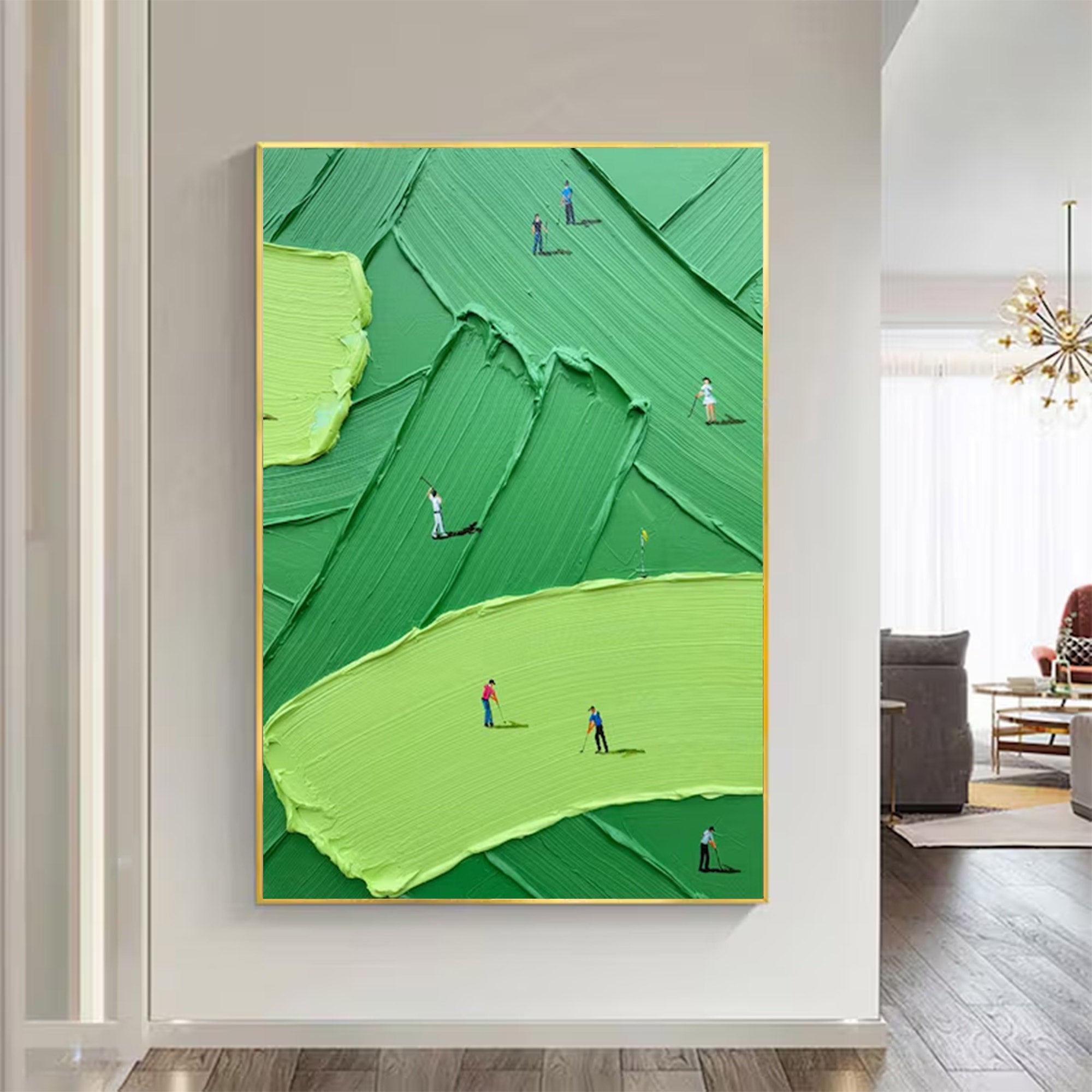 Large Whimsical Golf Art Painting | MuroArt #WG 098