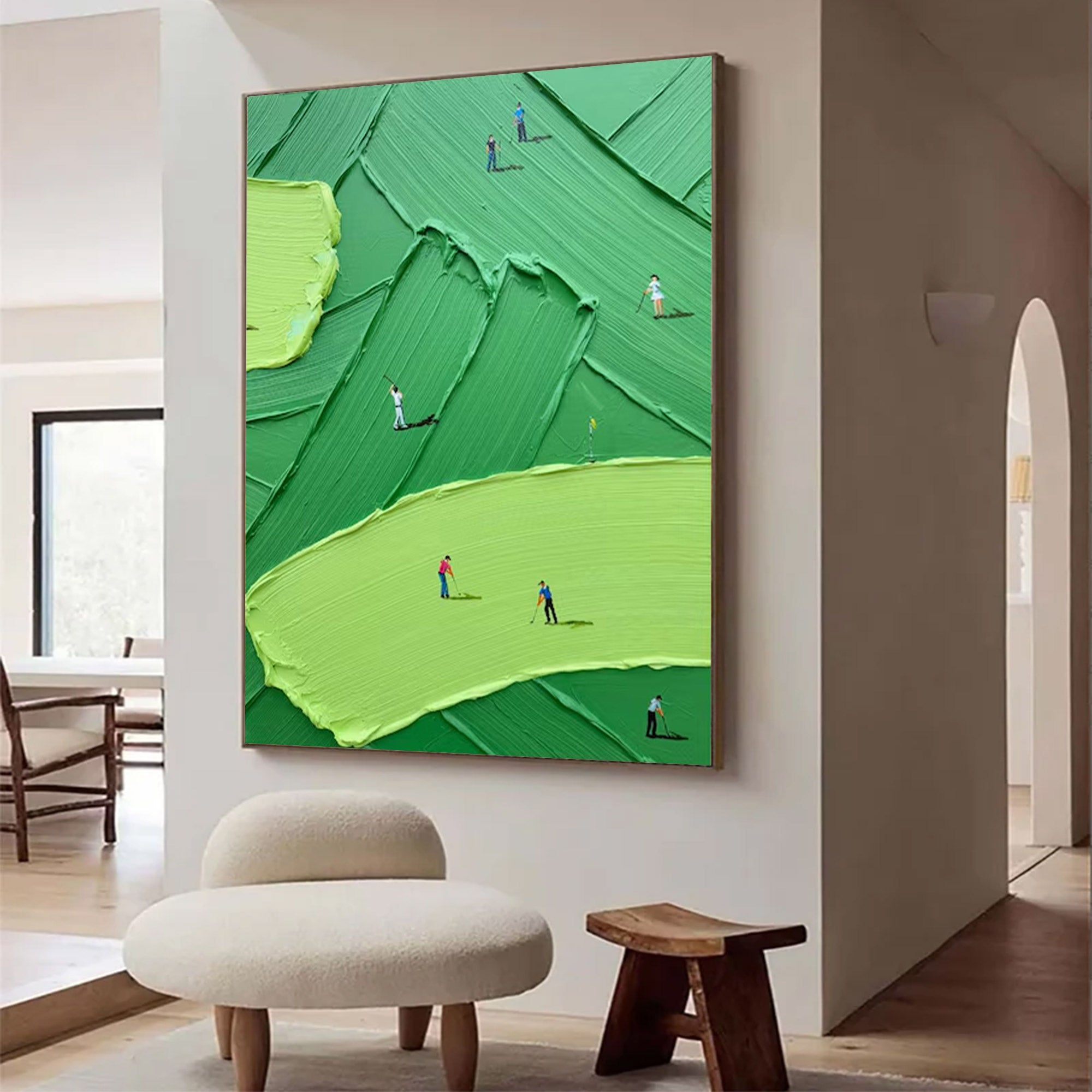 Large Whimsical Golf Art Painting | MuroArt #WG 098