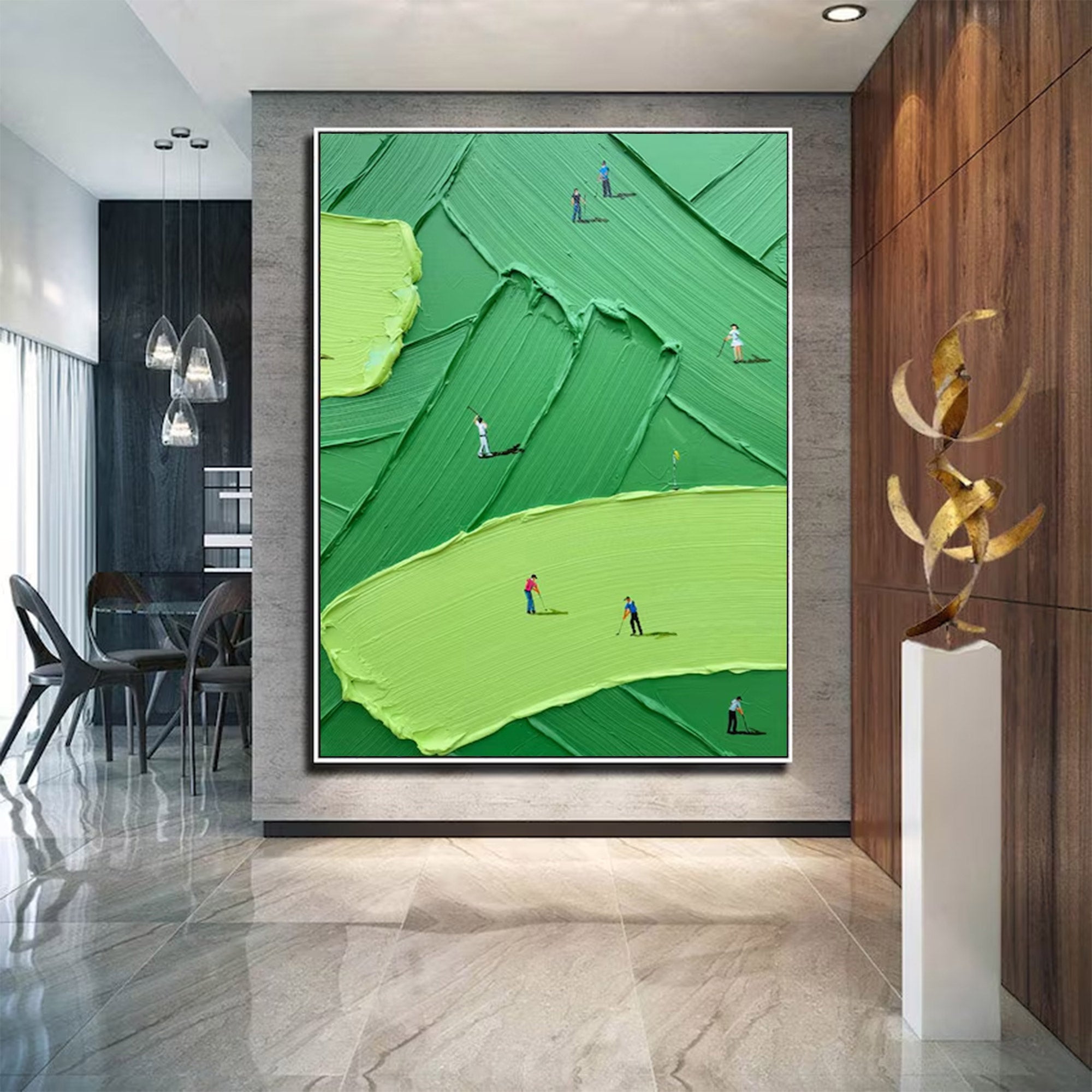 Large Whimsical Golf Art Painting | MuroArt #WG 098