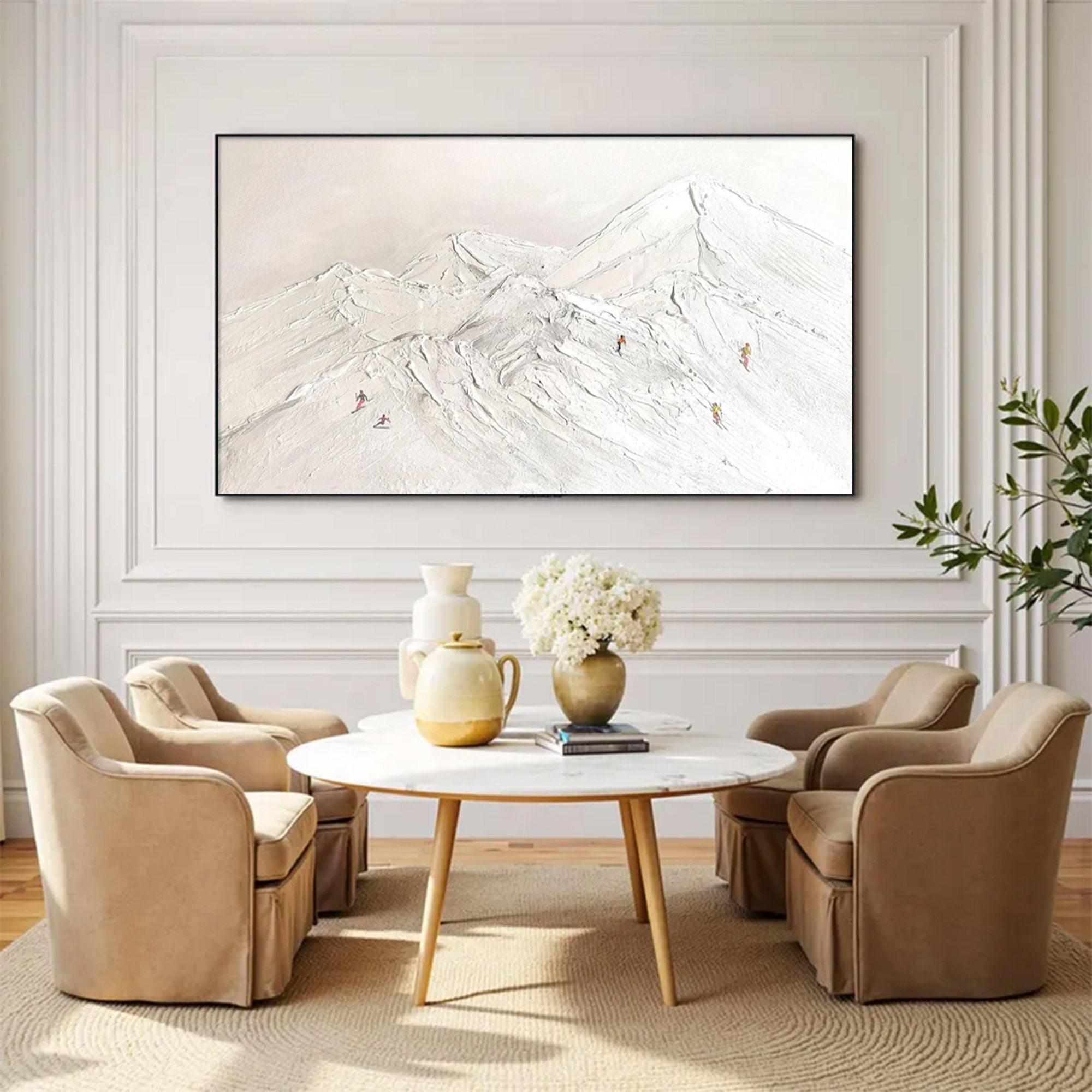 Large Contemporary Textured Winter Art | MuroArt #WGA 036