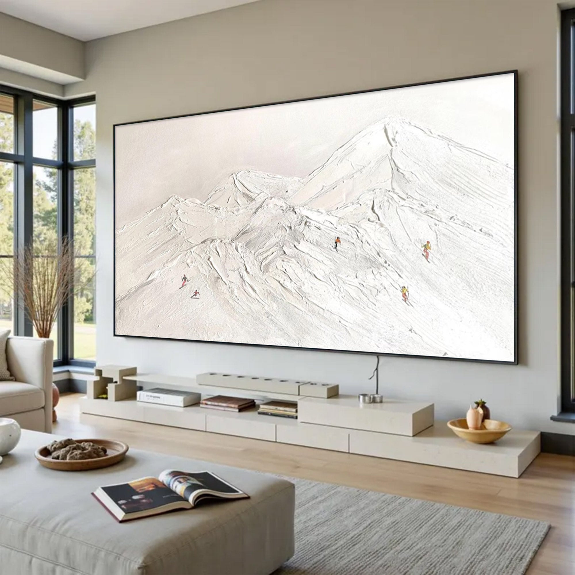 Large Contemporary Textured Winter Art | MuroArt #WGA 036