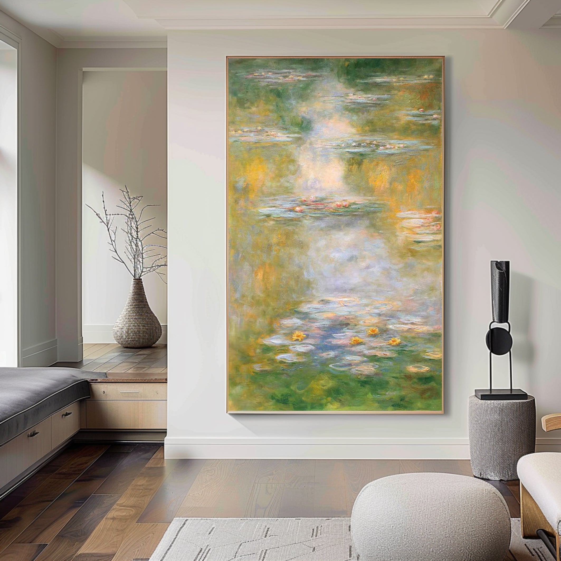 Monet Inspired Water Lilies, Impressionist Cascade #BGA 178