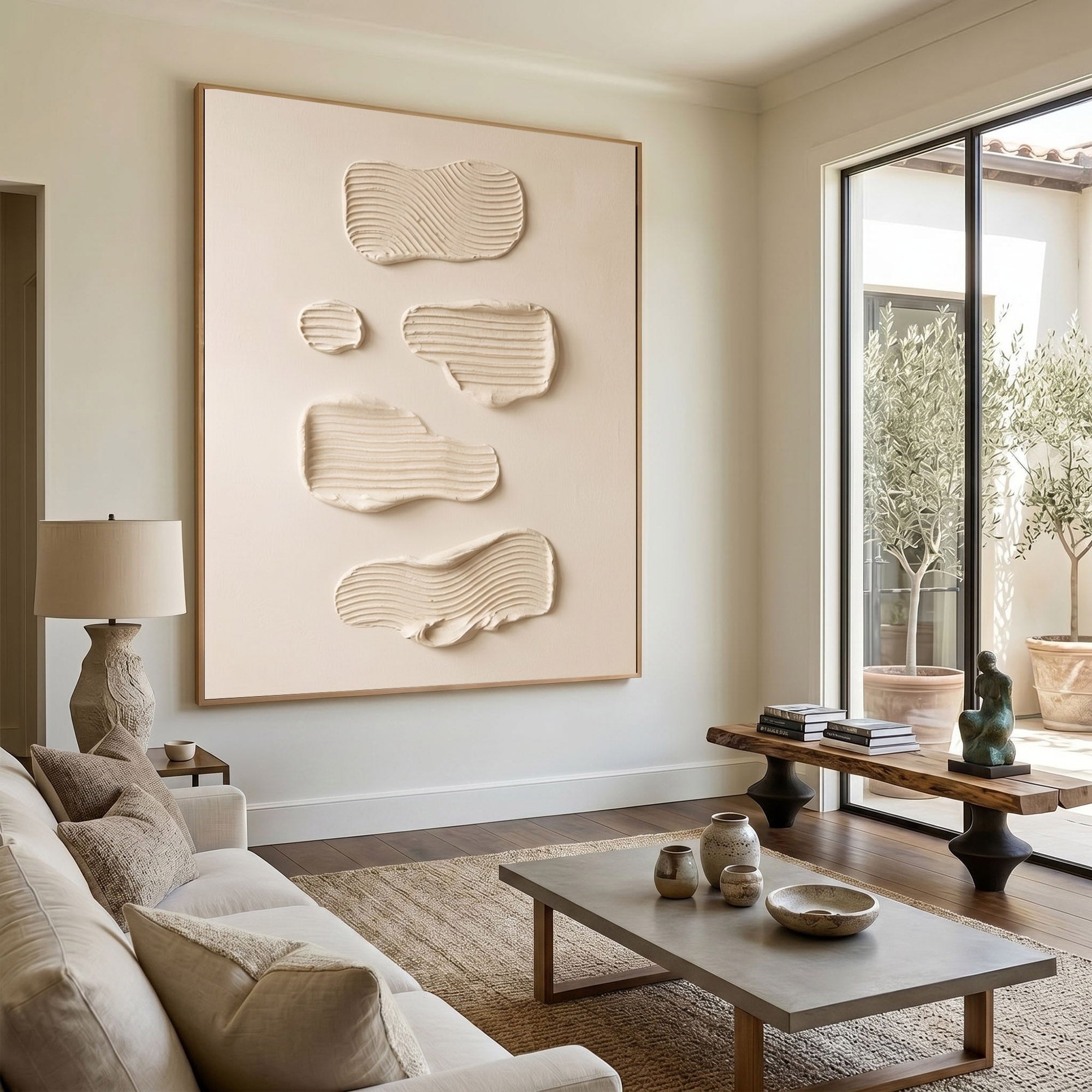 Large Textured Wall Art Modern Abstract Oil Painting Minimalist Contemporary Home Decor