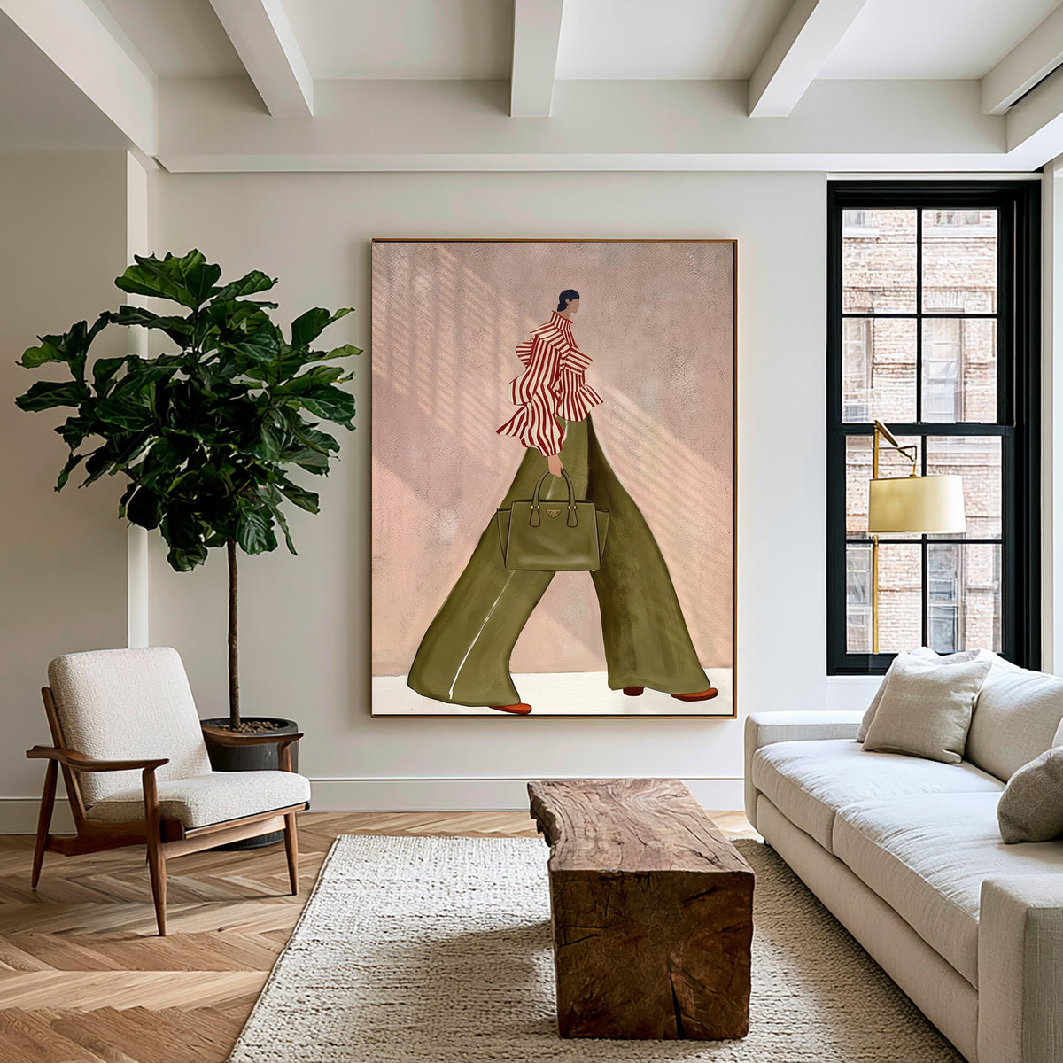 Modern Fashion Woman Painting Stylish Figurative Wall Art