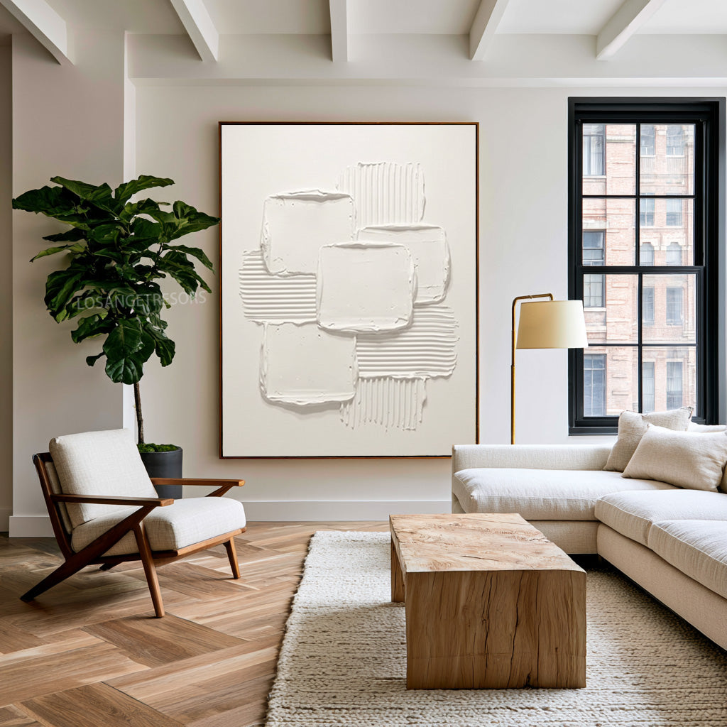 The Geometry Of Silence Large Abstract Wall Art Textured Relief Contemporary Painting Modern Luxury Interior Decor