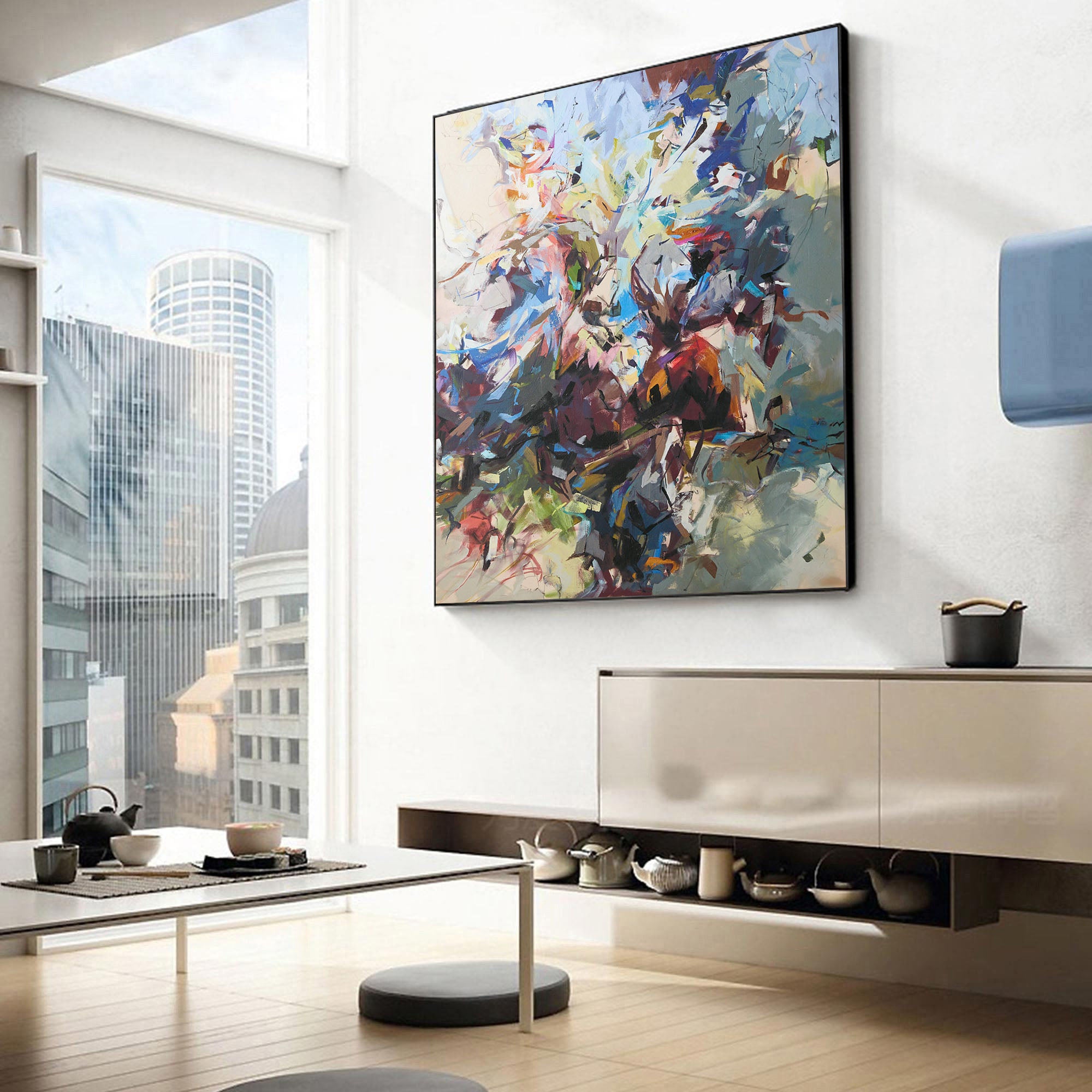 Colorful Brushstroke Abstract Wall Art in Swirling Forms #BGA 127