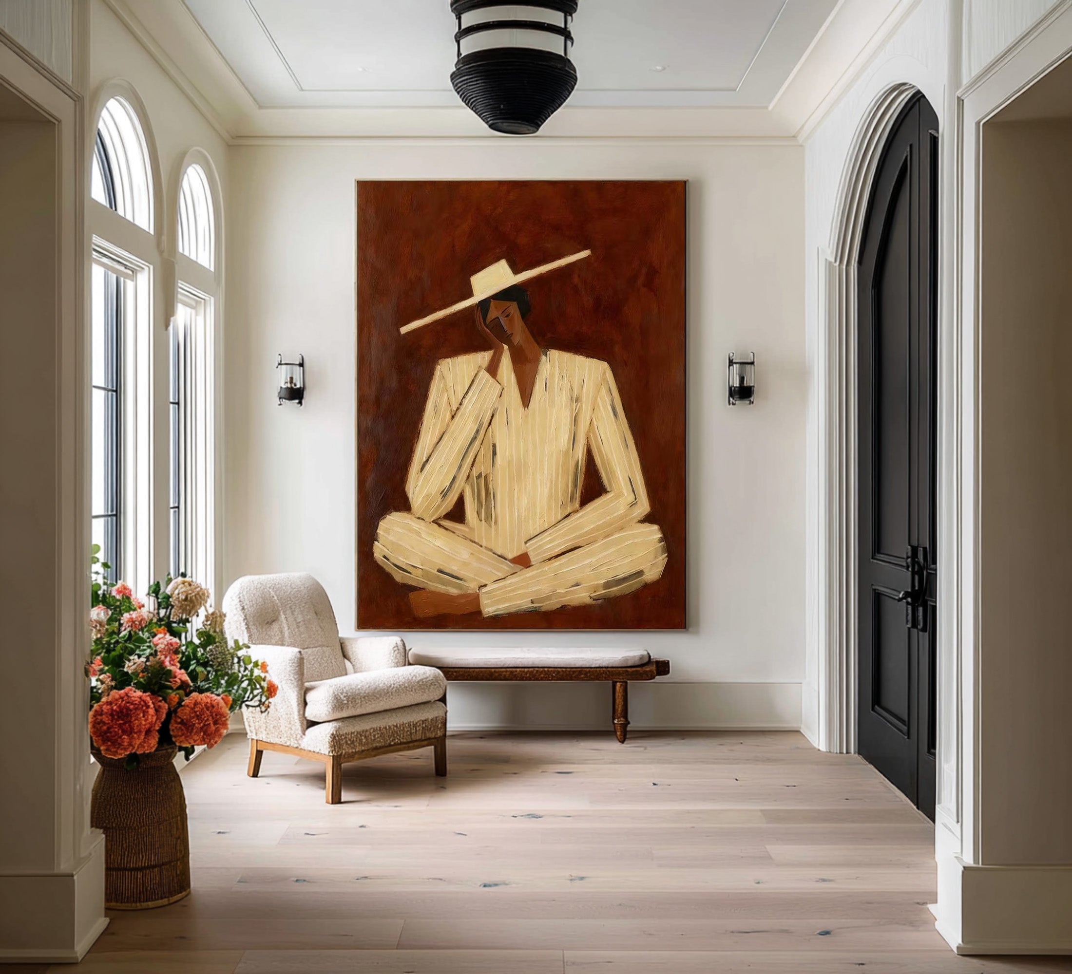 Large Modern Figure Canvas Art for Contemporary Home Decor