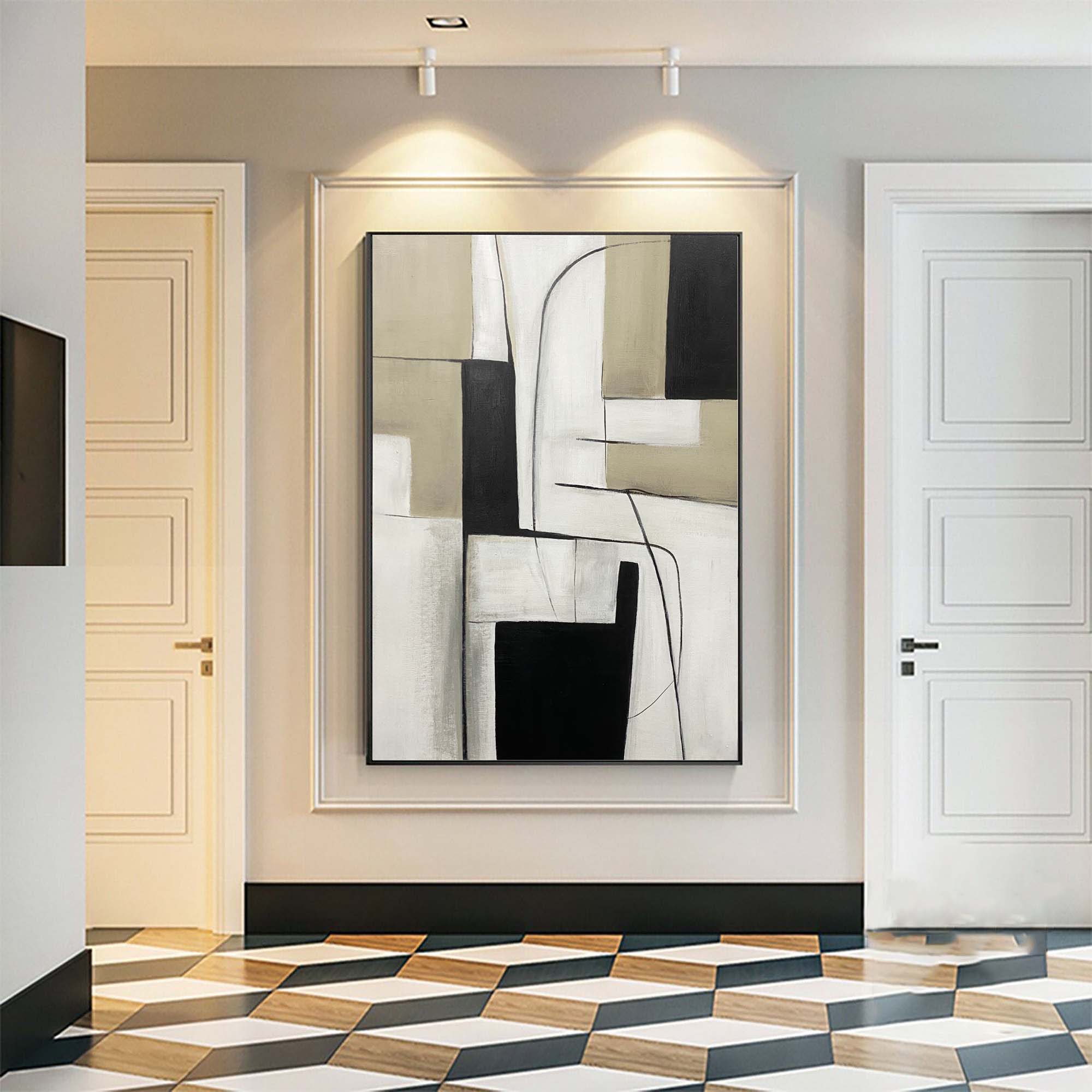 Black & White Abstract Painting #BWA 010