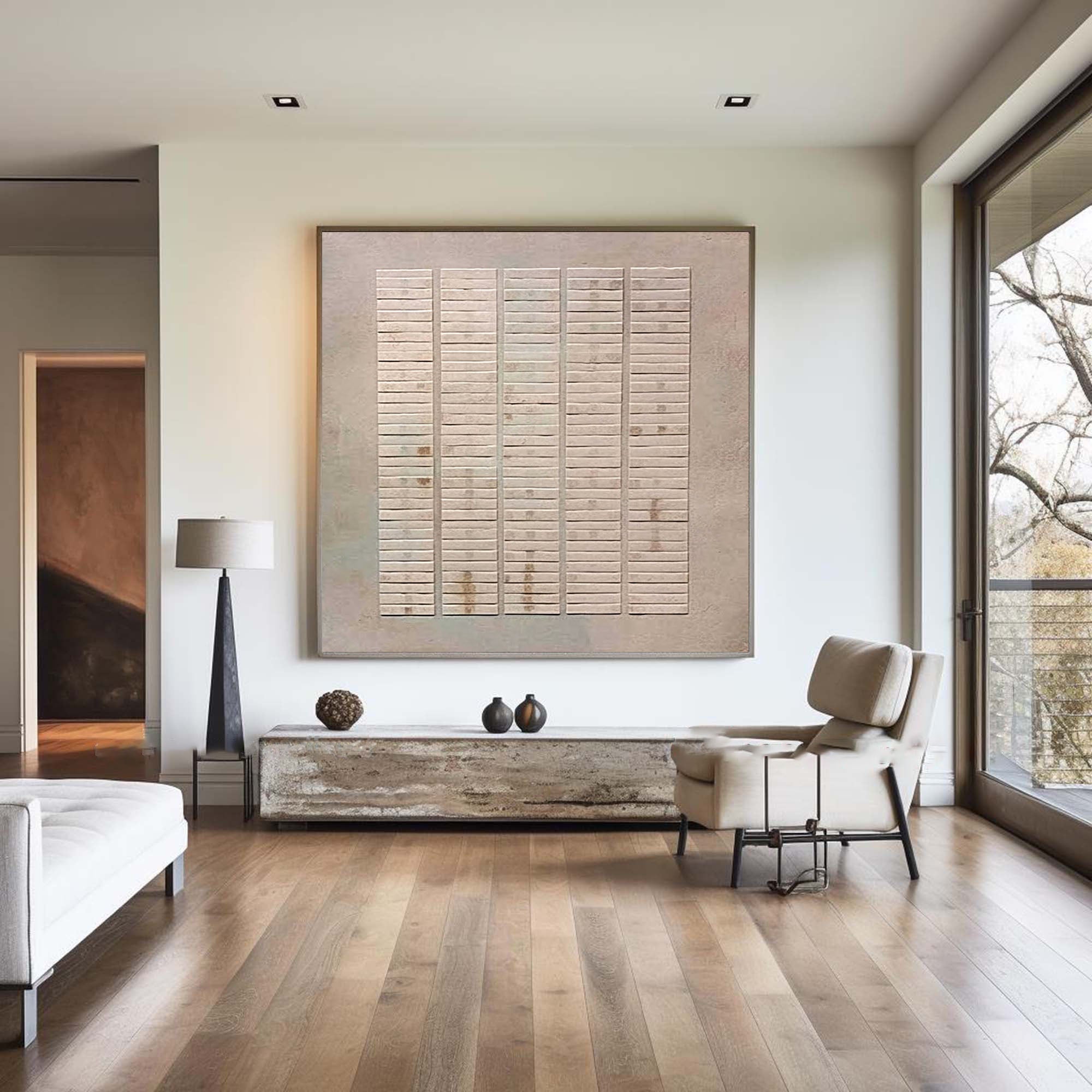 Beige & Brown Abstract Painting #BBA 046