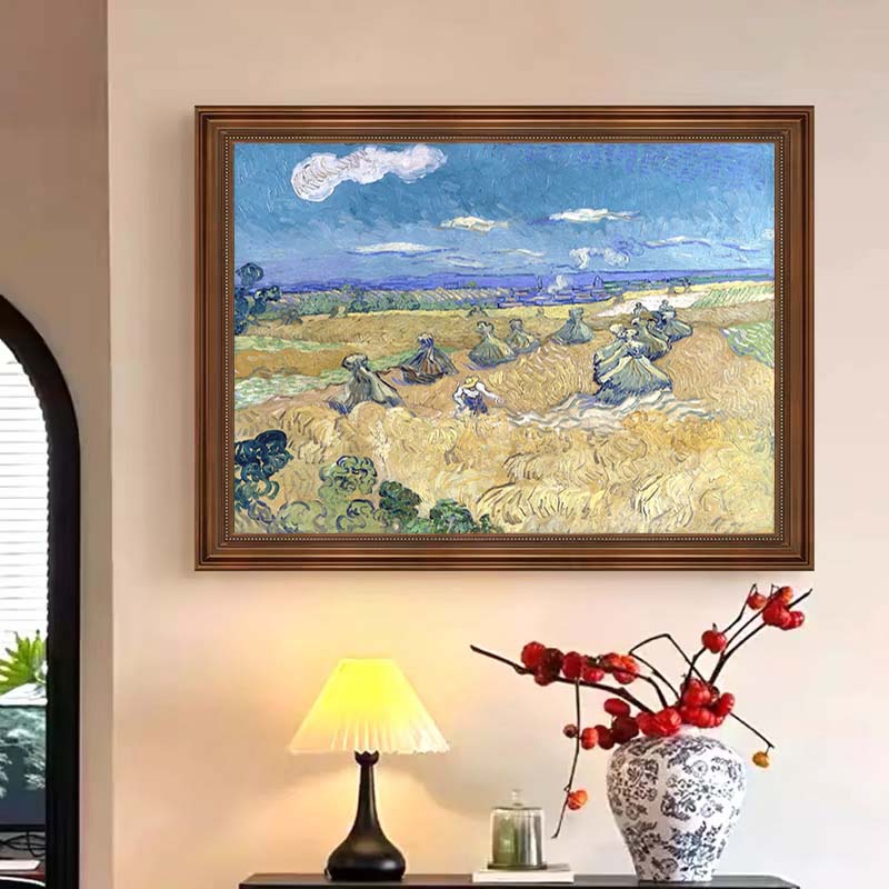 Wheat Stacks with Reaper, Vincent Van Gogh Inspired #BGA 106