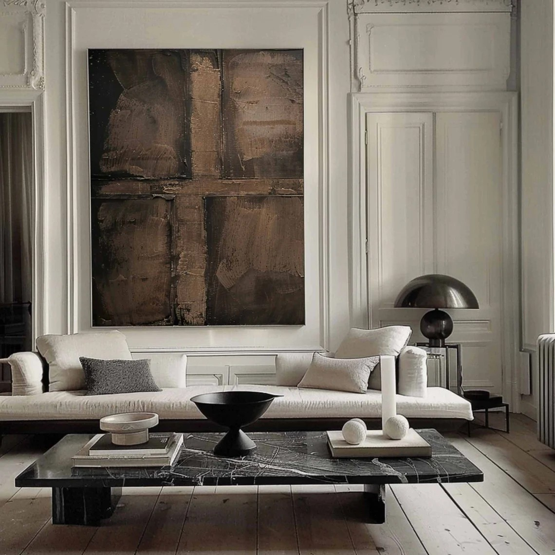 Textured Abstract Canvas, Brown Tones, Wabi-Sabi Inspired Art #BGA 145