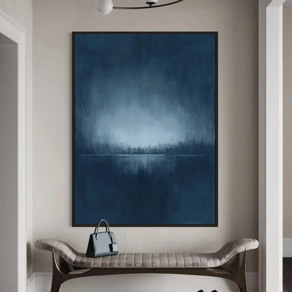 Urban Haze: Abstract Blue Cityscape, Atmospheric Depth Art #BGA 165