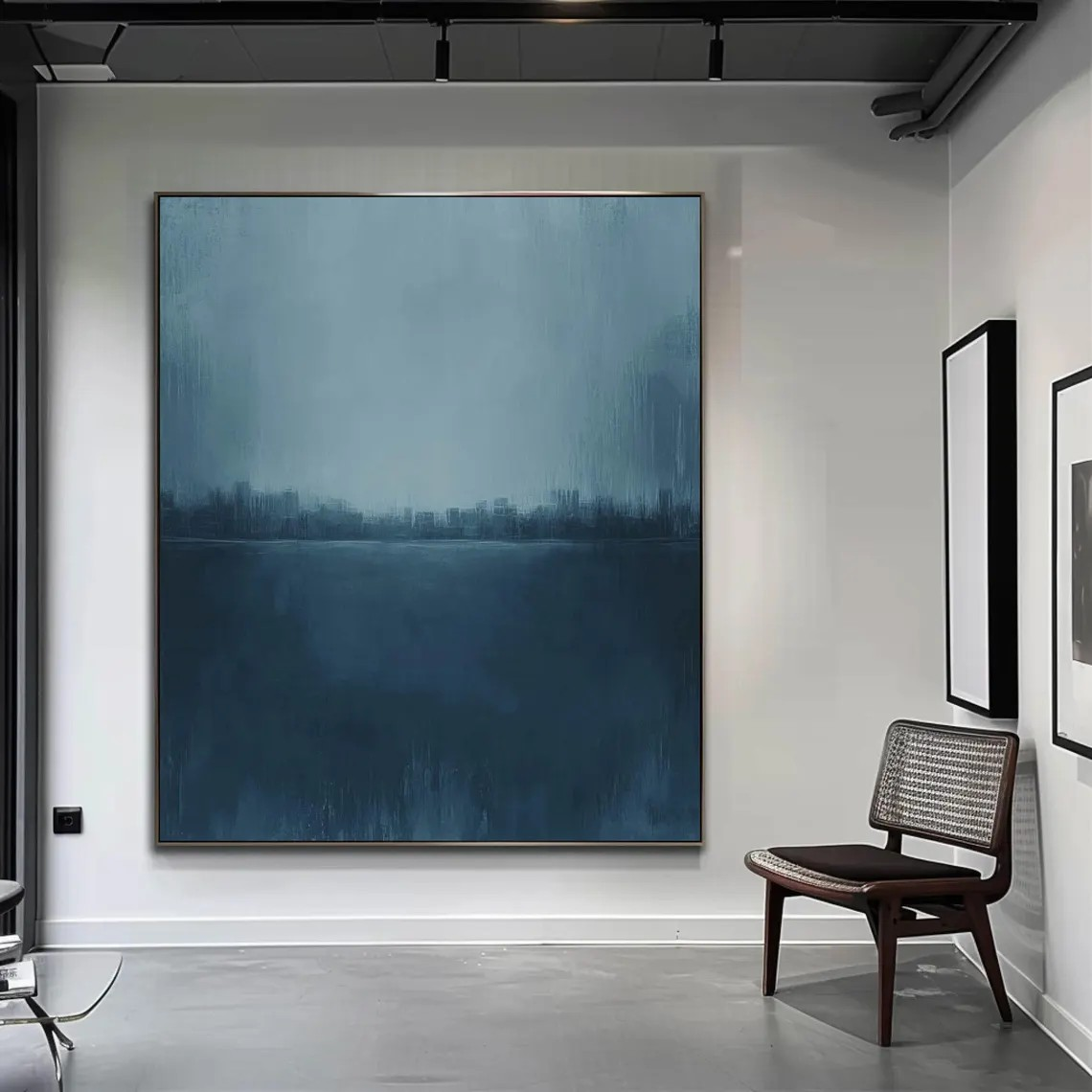 Blue Landscape Abstract Painting, Serene Minimalist Wall Art #BGA 138