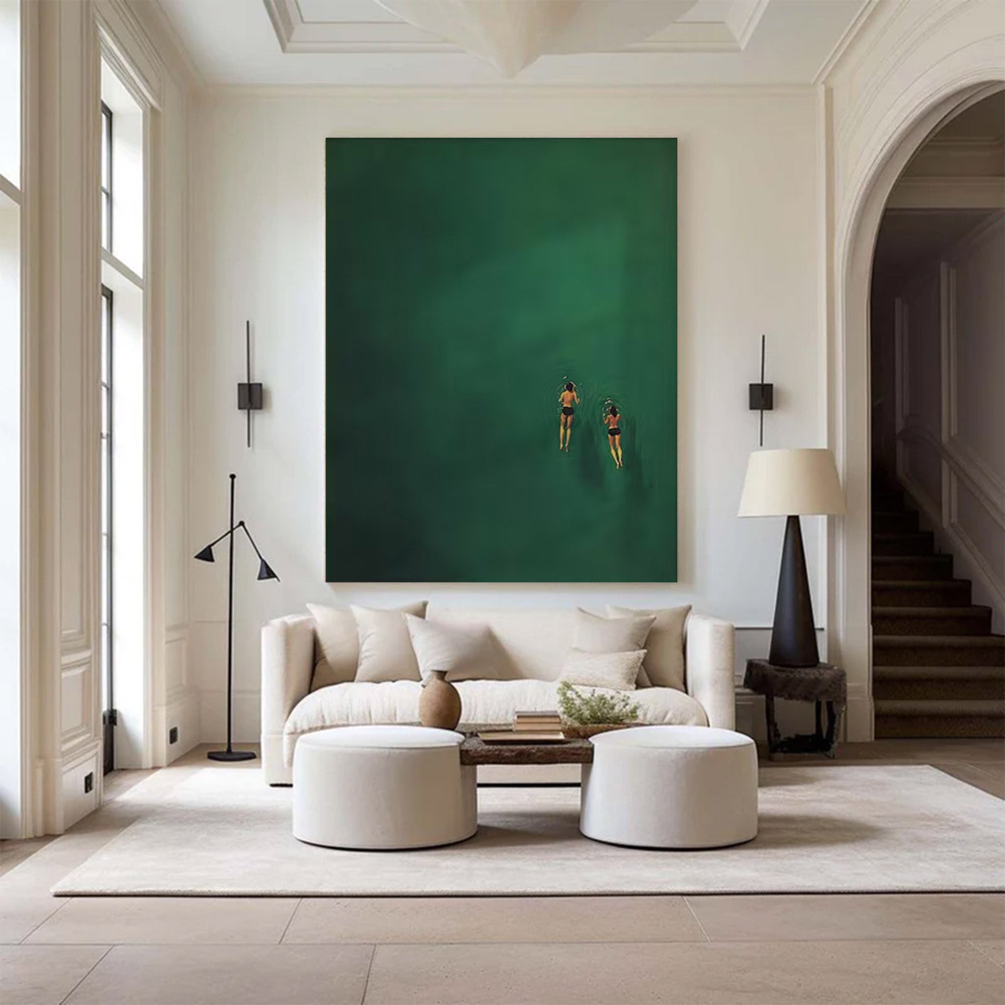 Large Tranquil Swimmers Art Painting | MuroArt #WG 099
