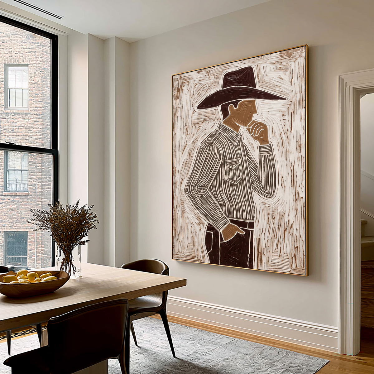 Modern Cowboy Painting Textured Western Art