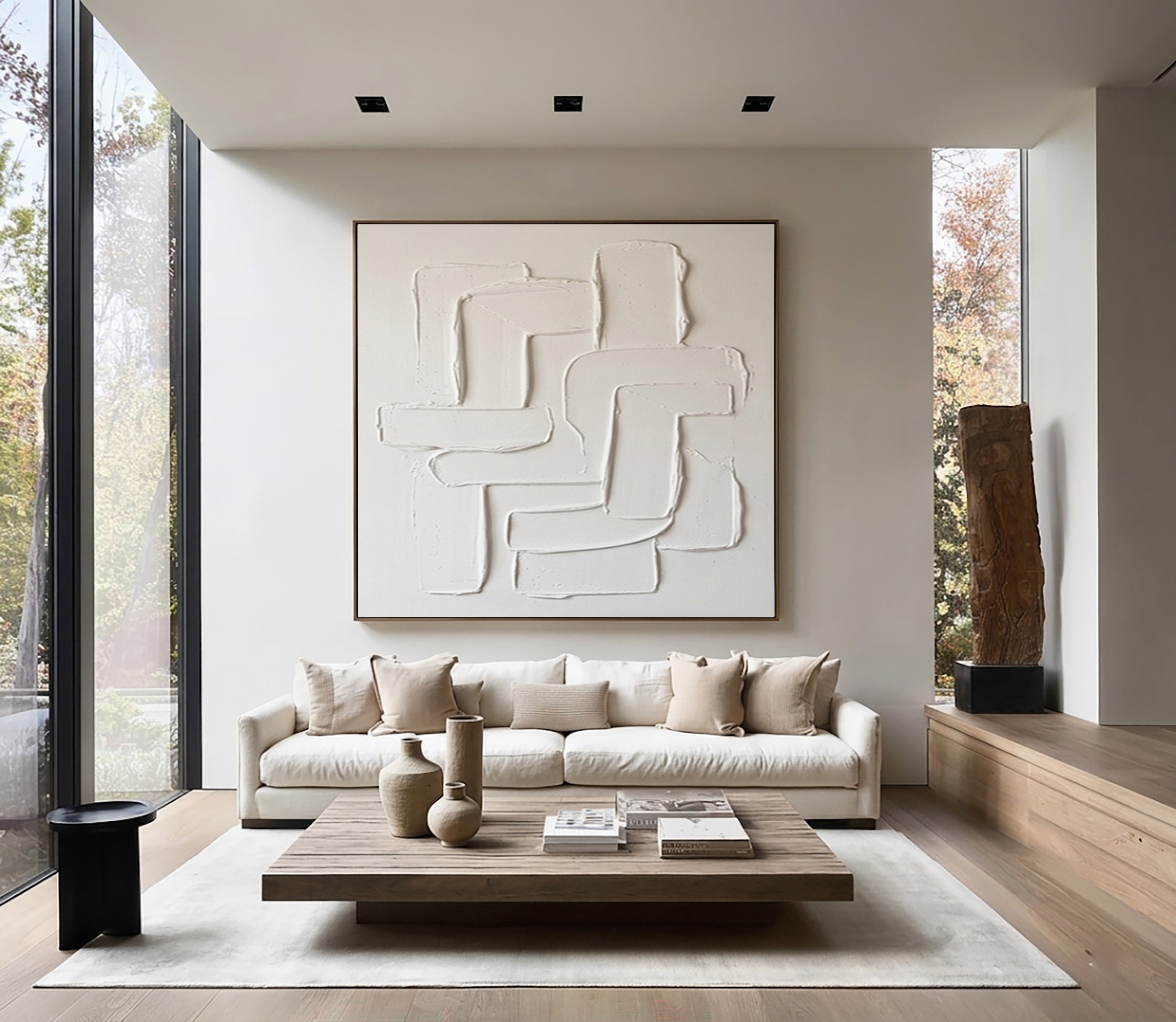 Large Sculptural Texture Wall Art Hand Painted Neutral Abstract Canvas