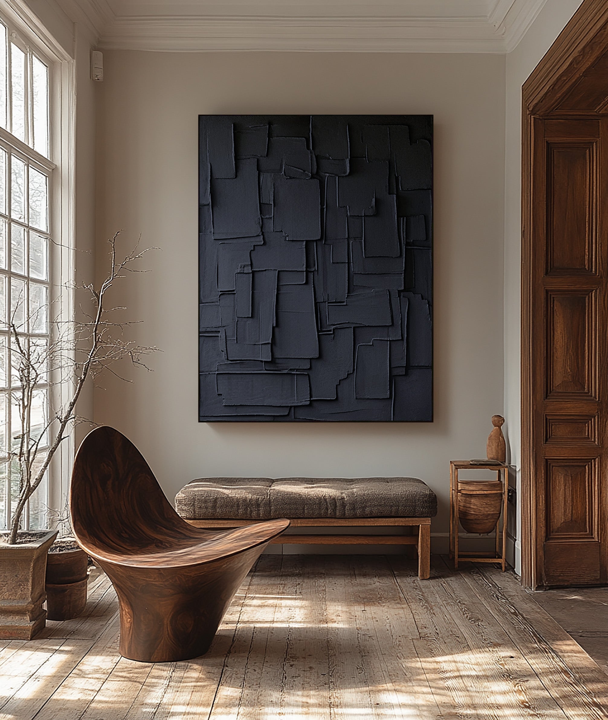Contemporary Black Wall Art | Minimalist Geometric Style #BBA 100